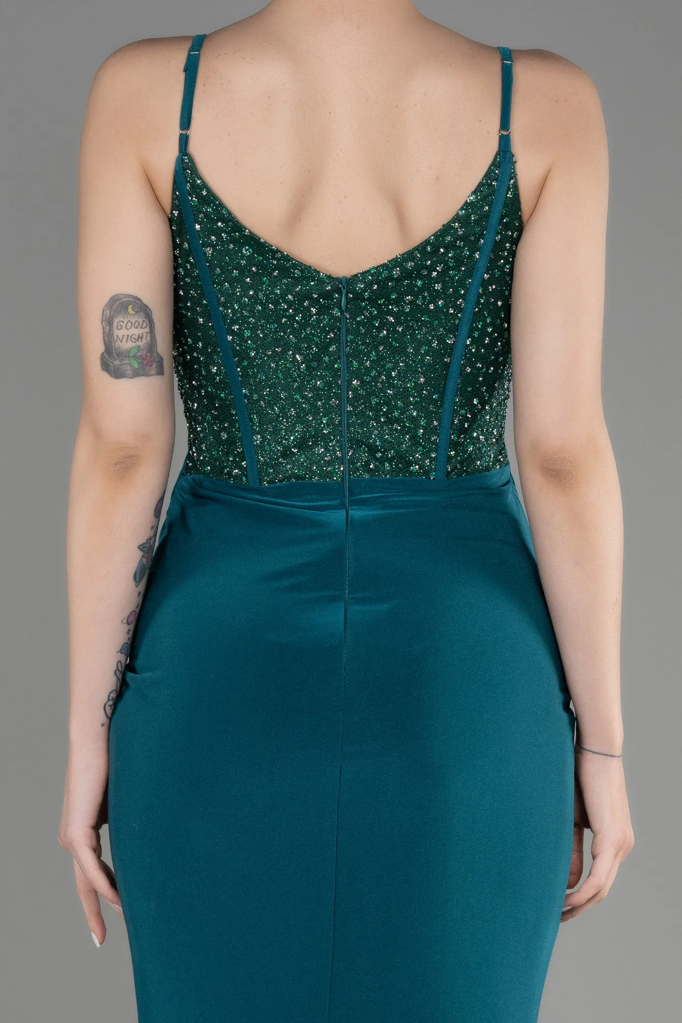 Emerald Green-Long Mermaid Prom Dress ABU3786