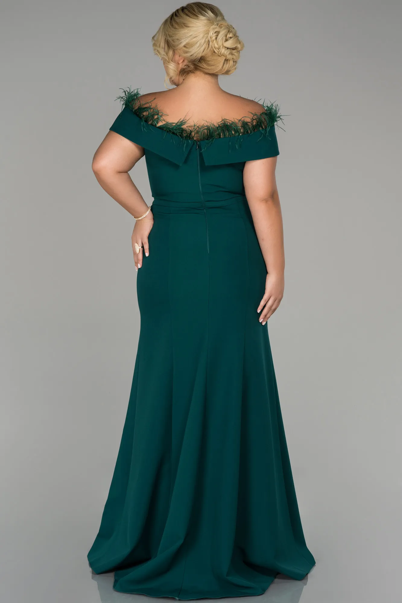 Emerald Green-Long Oversized Evening Dress ABU1459