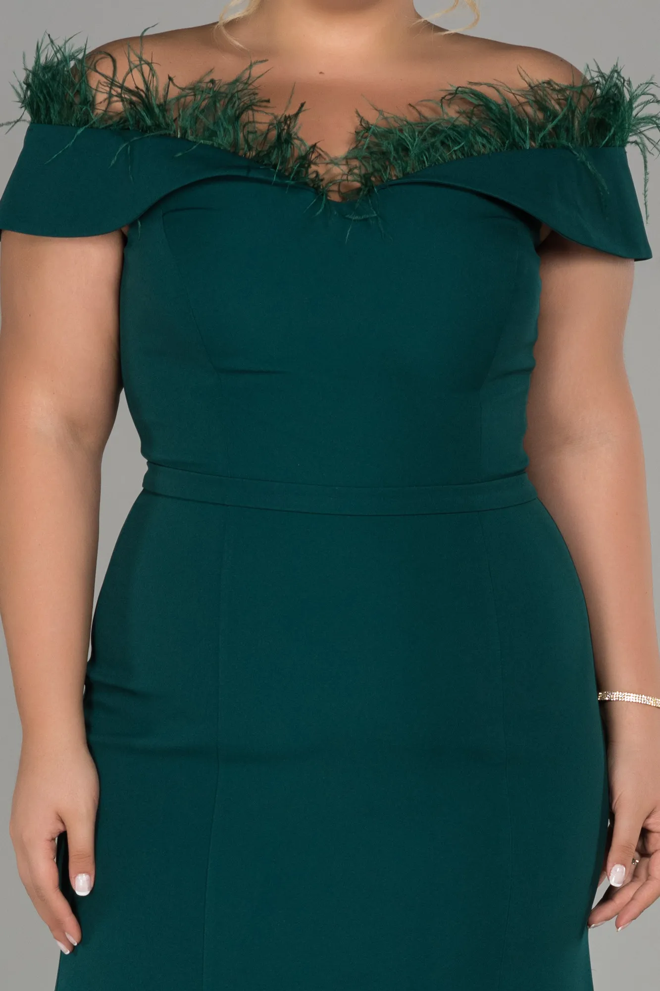 Emerald Green-Long Oversized Evening Dress ABU1459