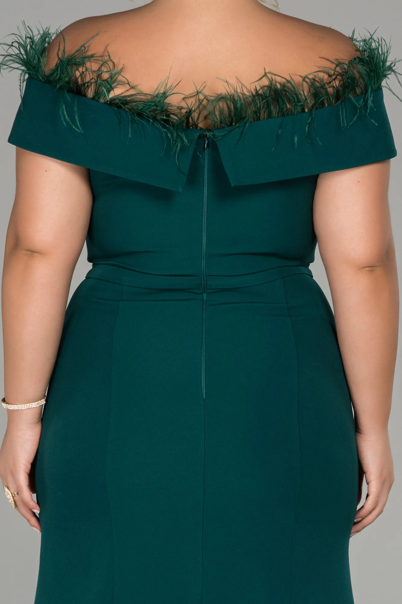 Emerald Green-Long Oversized Evening Dress ABU1459