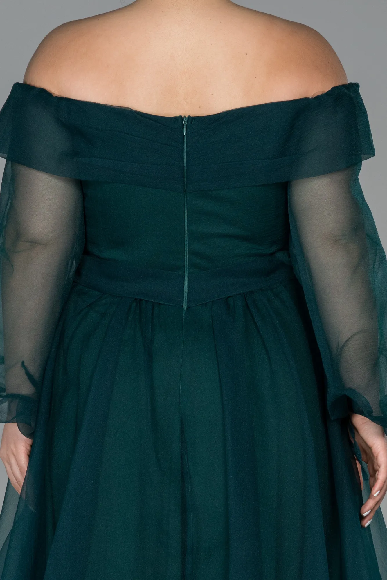 Emerald Green-Long Oversized Evening Dress ABU1535