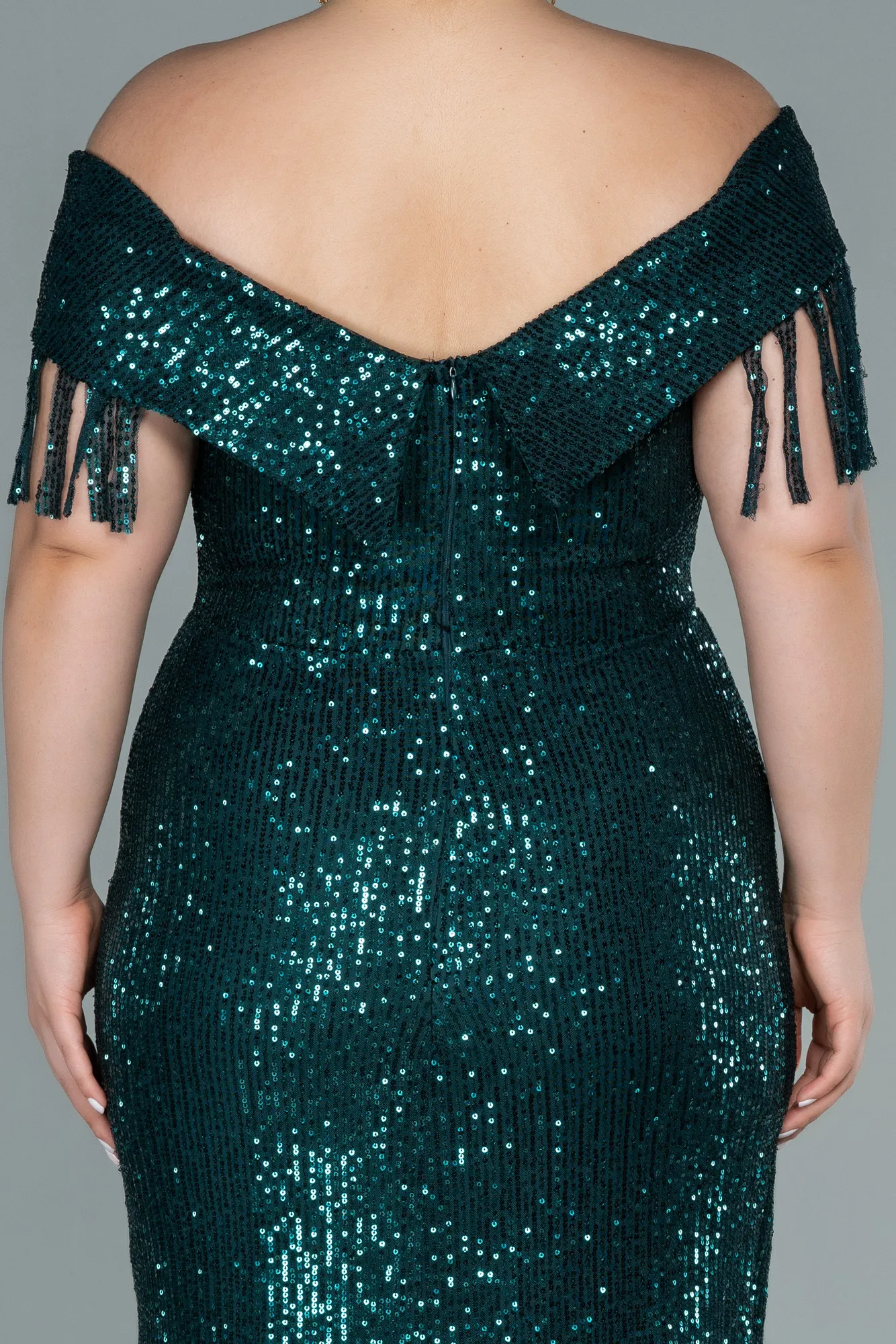 Emerald Green-Long Oversized Evening Dress ABU1745