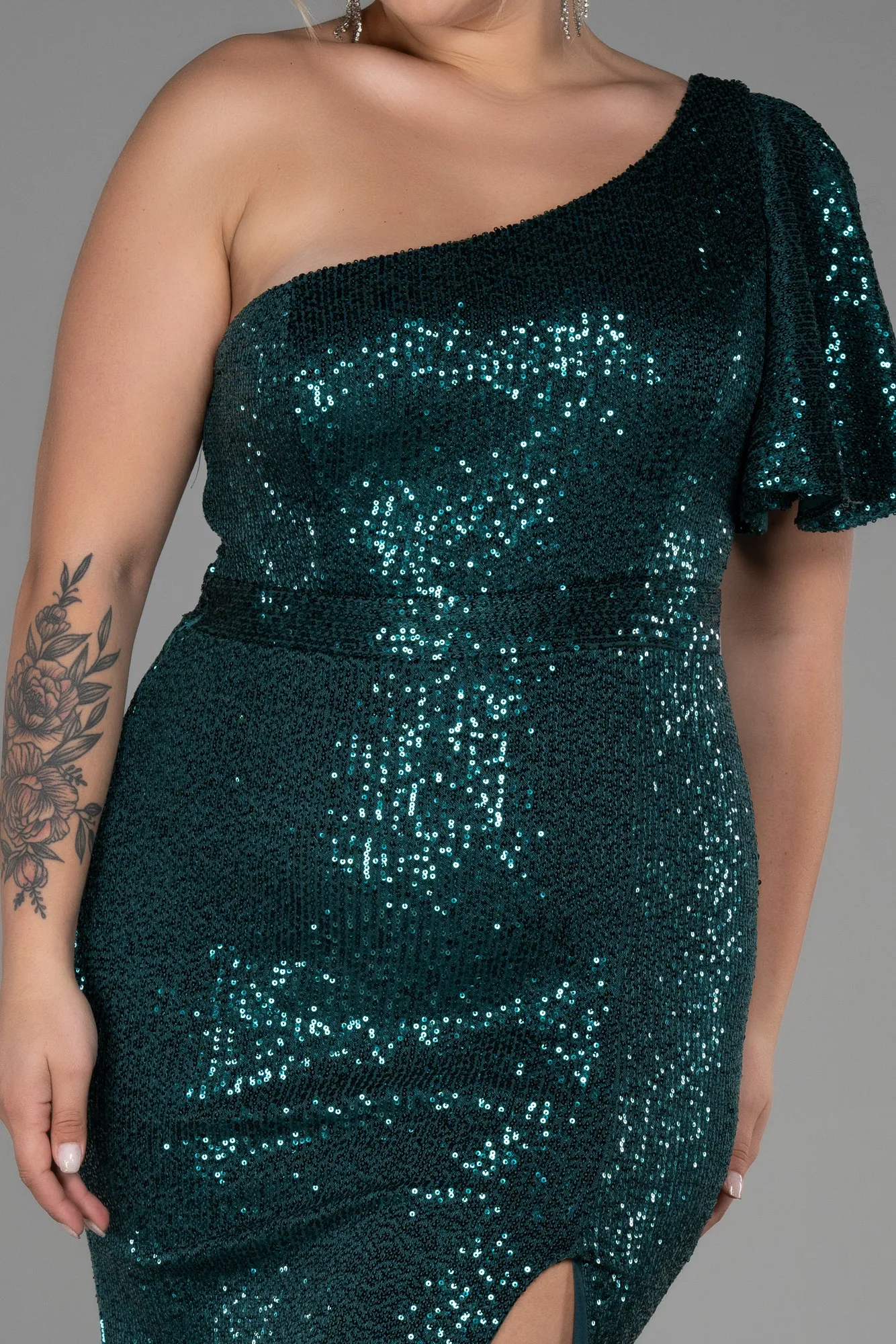 Emerald Green-Long Oversized Evening Dress ABU1893