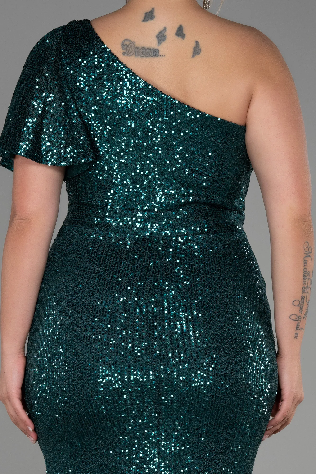 Emerald Green-Long Oversized Evening Dress ABU1893