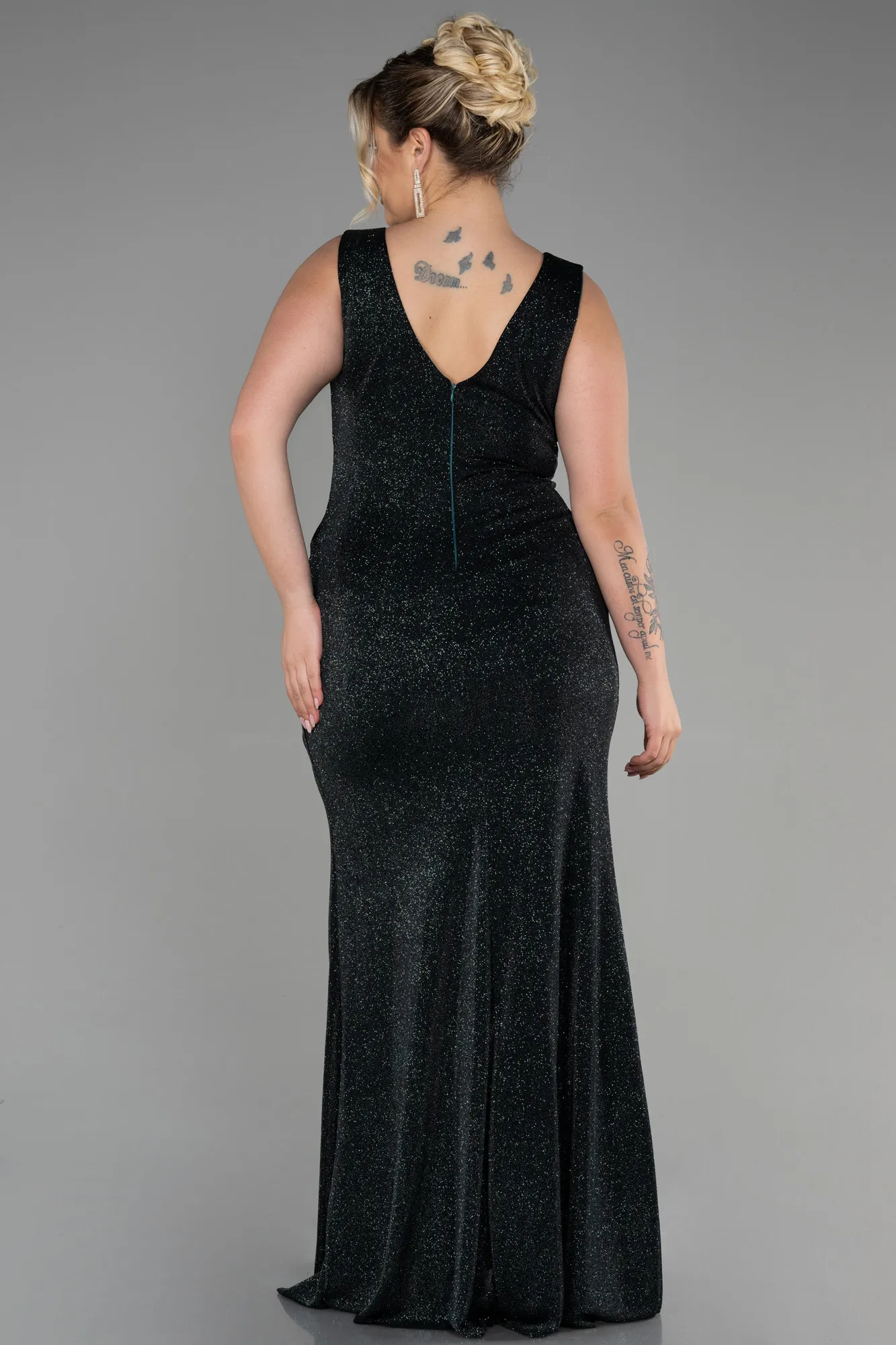 Emerald Green-Long Oversized Evening Dress ABU1985