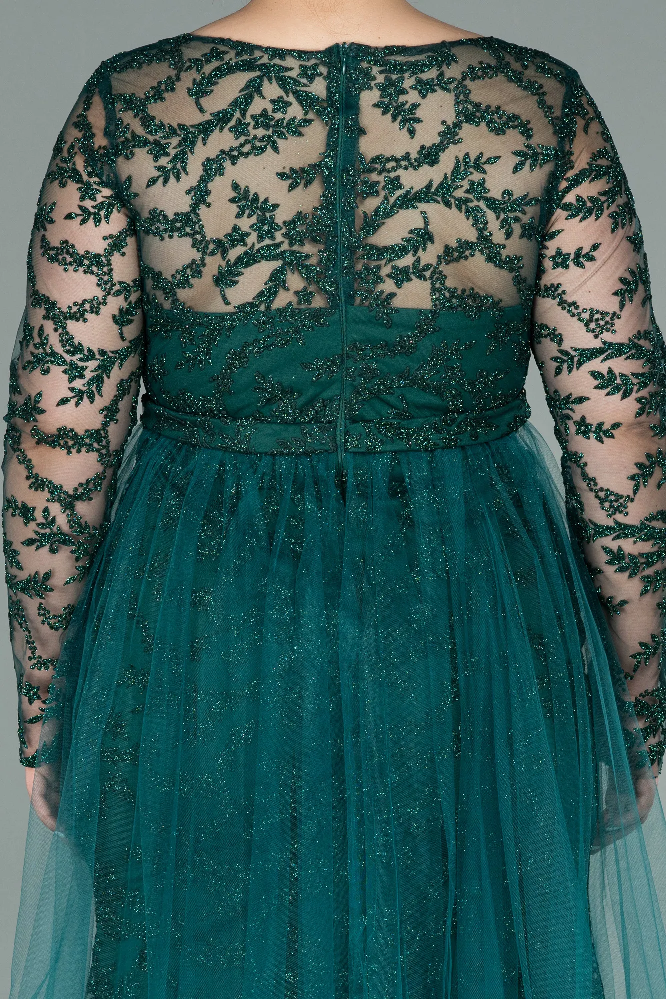 Emerald Green-Long Oversized Evening Dress ABU2238