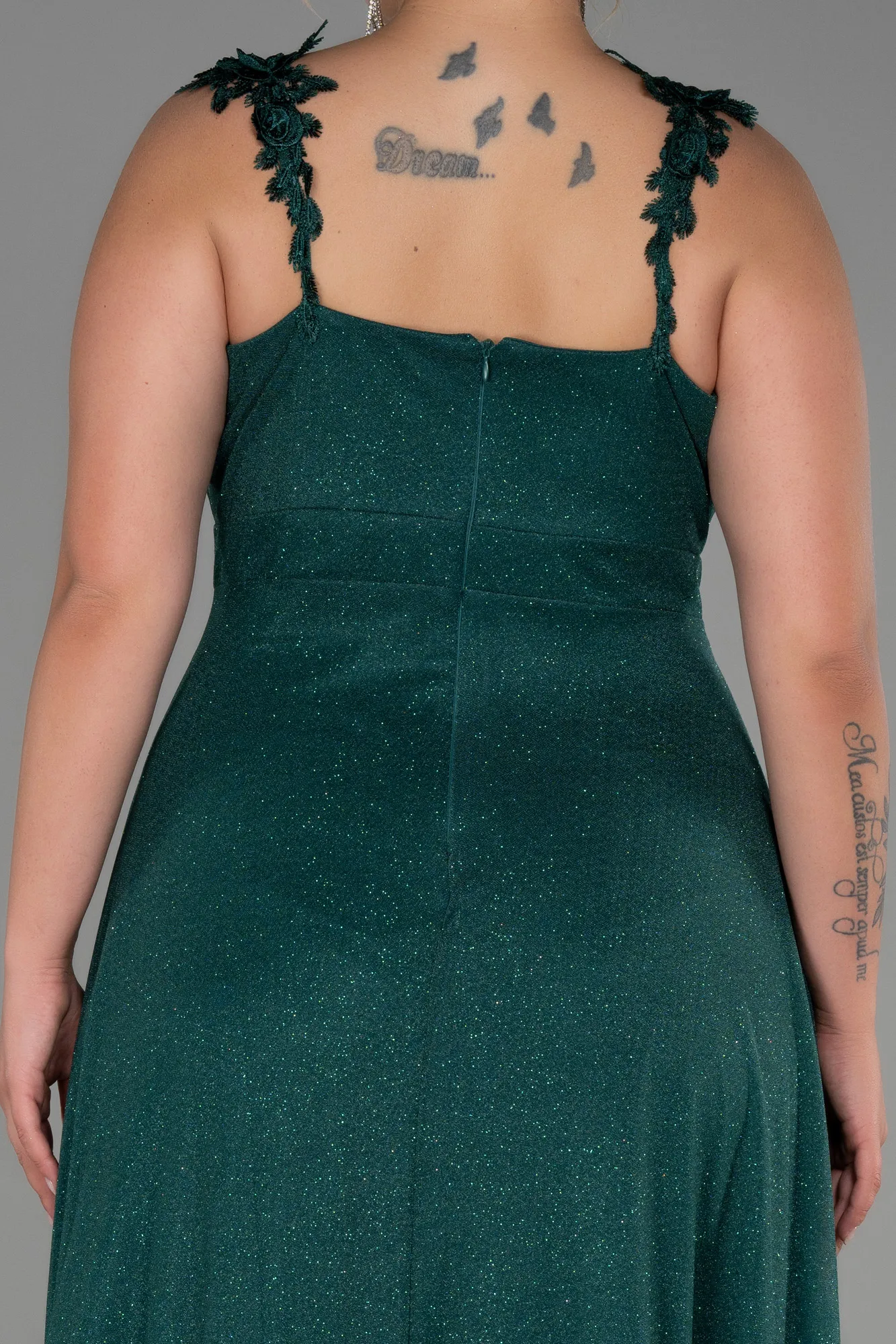 Emerald Green-Long Oversized Evening Dress ABU3174