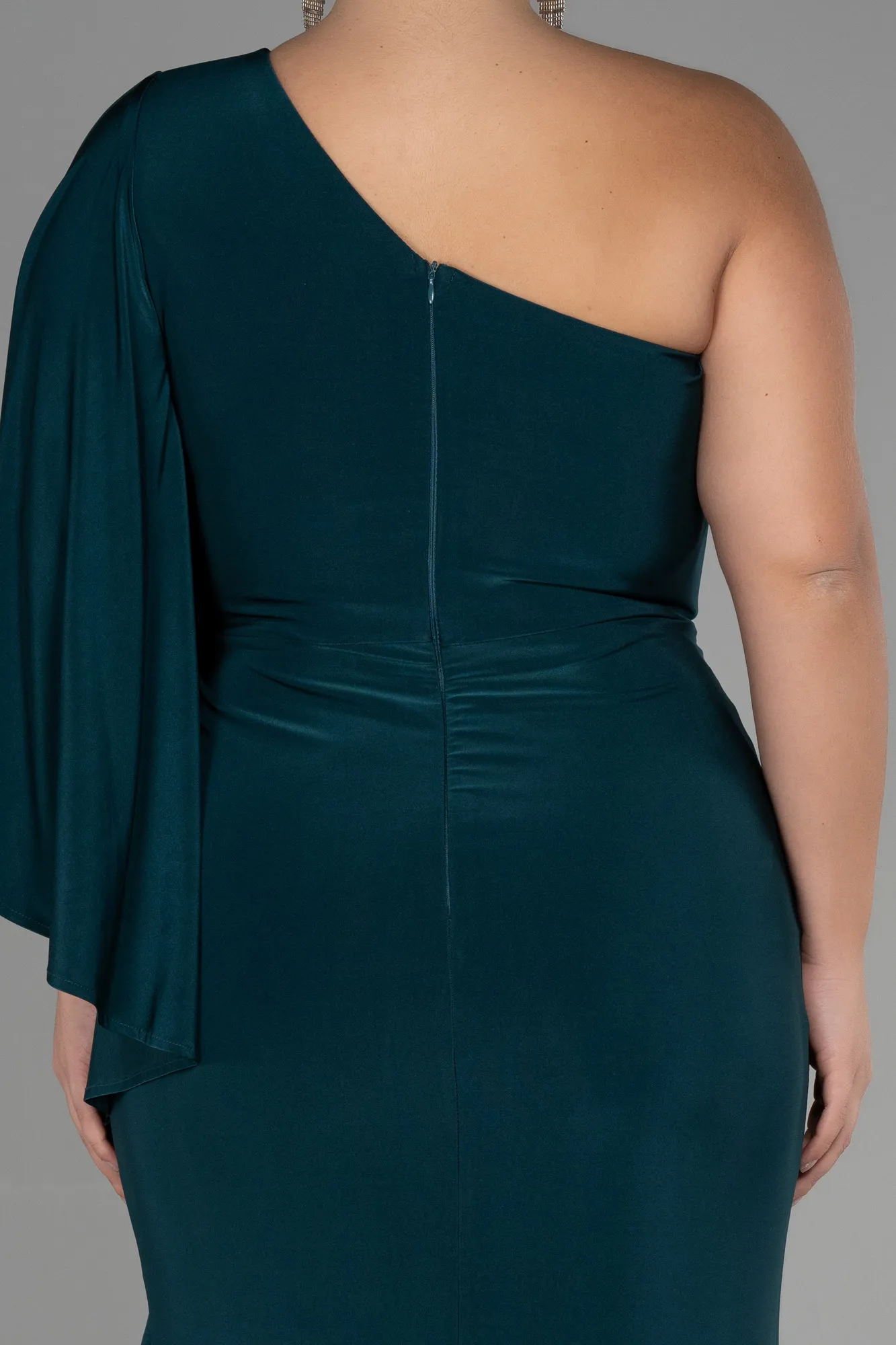 Emerald Green-Long Plus Size Engagement Dress ABU3373