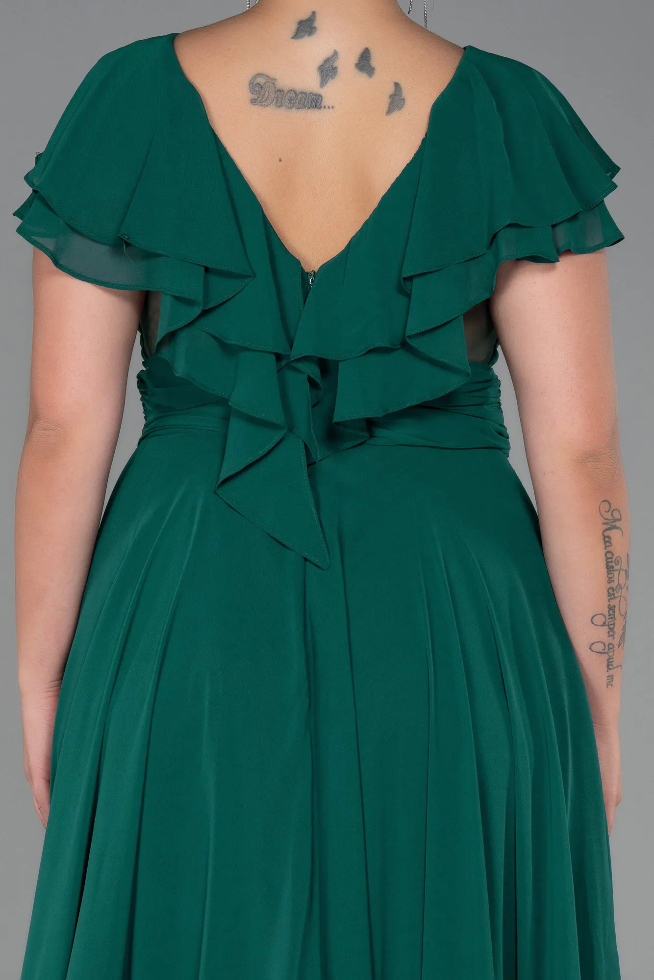 Emerald Green-Long Plus Size Evening Dress ABU032