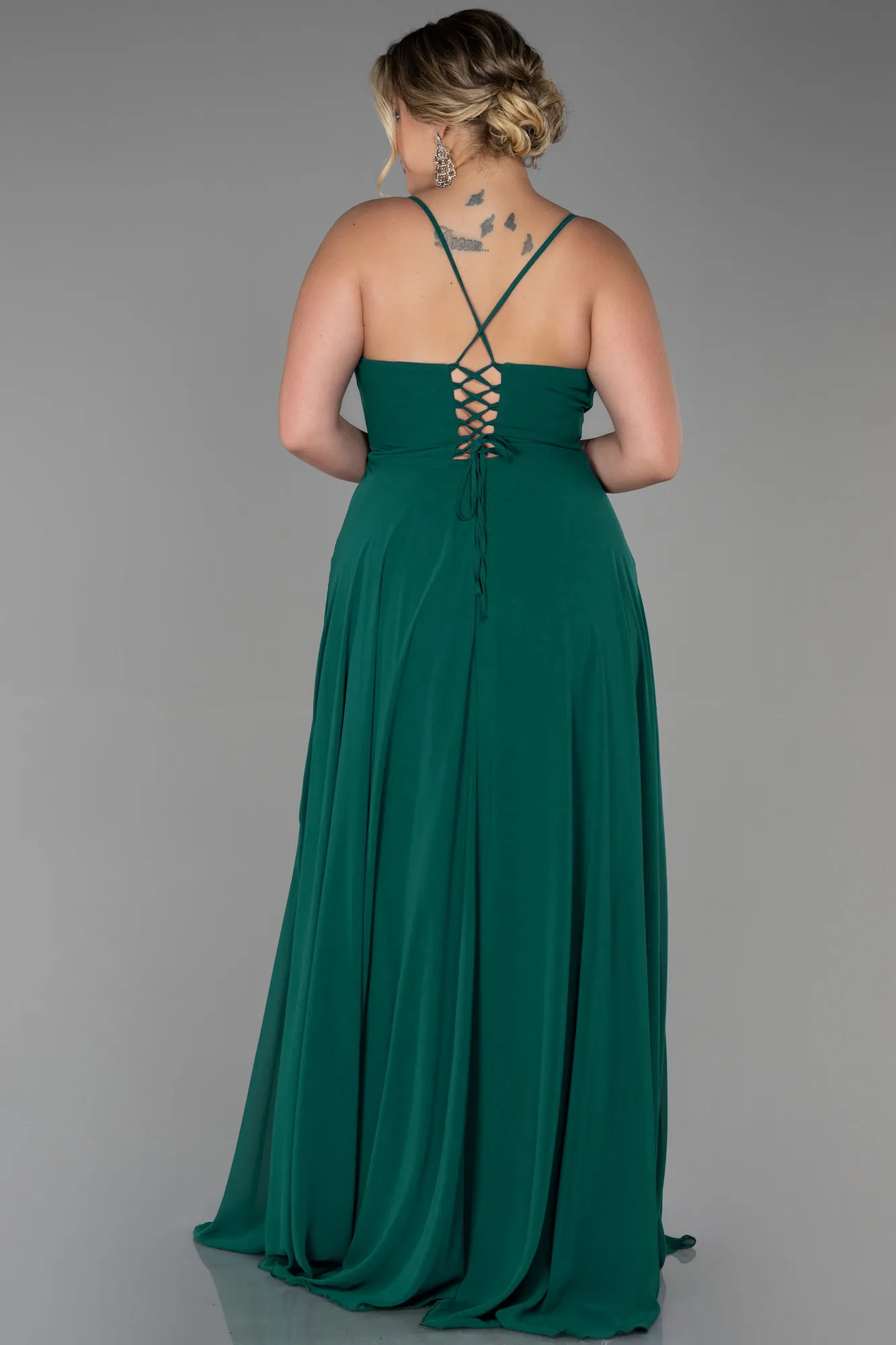 Emerald Green-Long Plus Size Evening Dress ABU1324