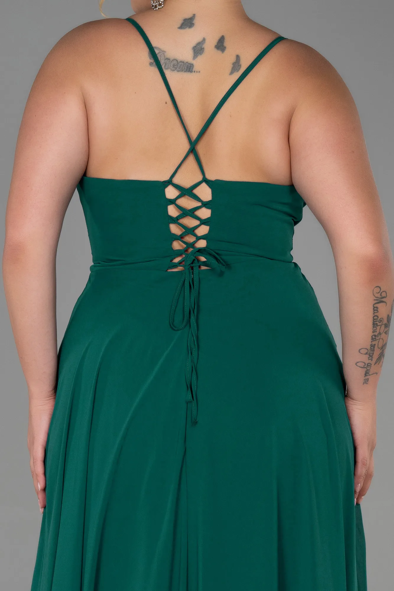 Emerald Green-Long Plus Size Evening Dress ABU1324