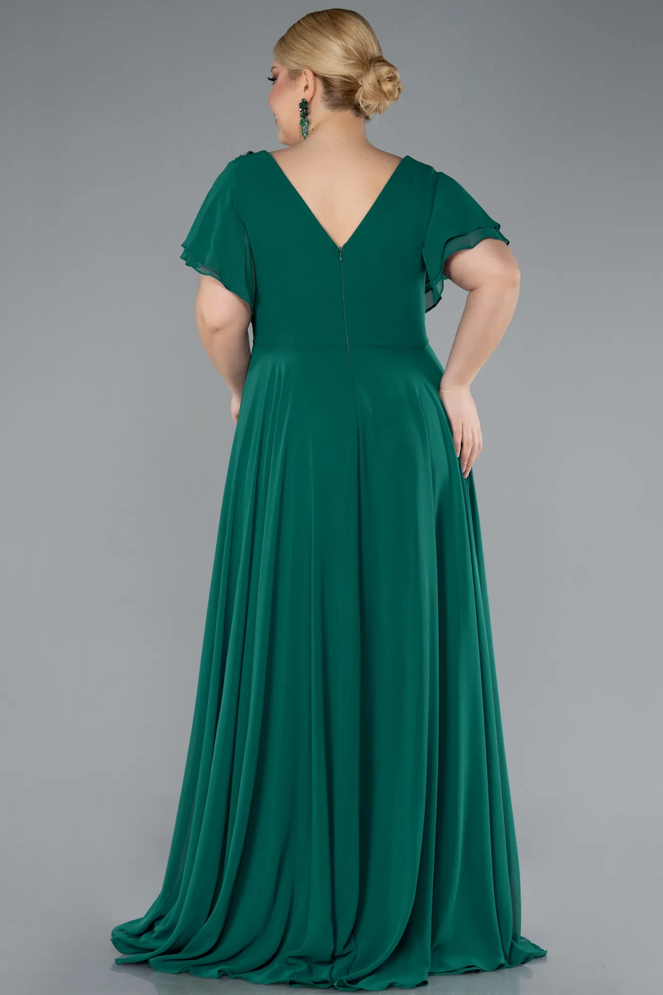 Emerald Green-Long Plus Size Evening Dress ABU1562