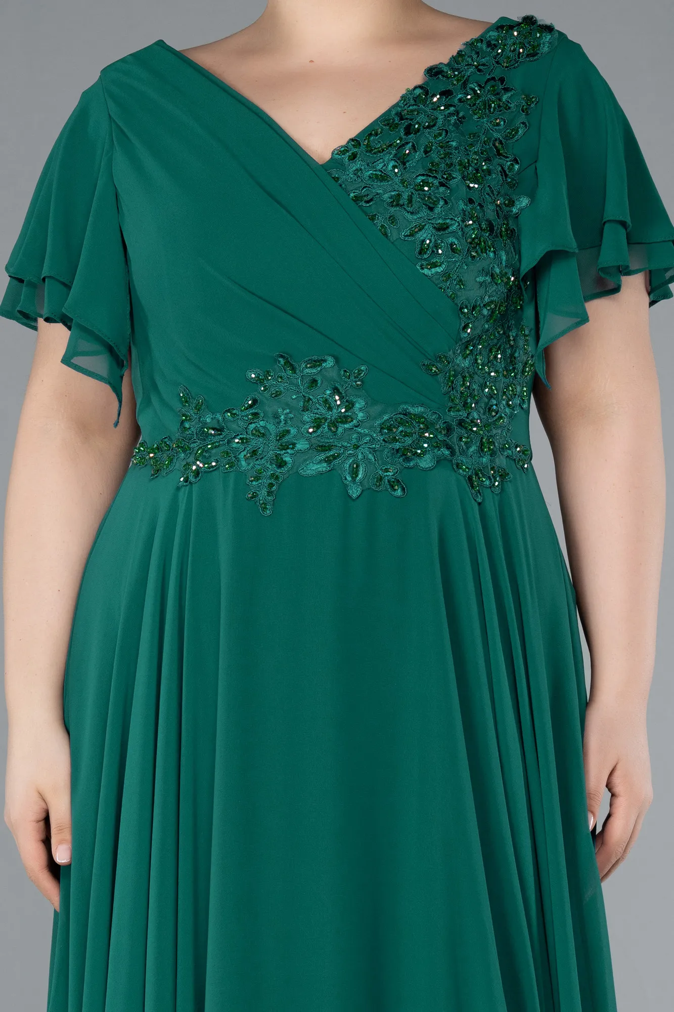 Emerald Green-Long Plus Size Evening Dress ABU1562