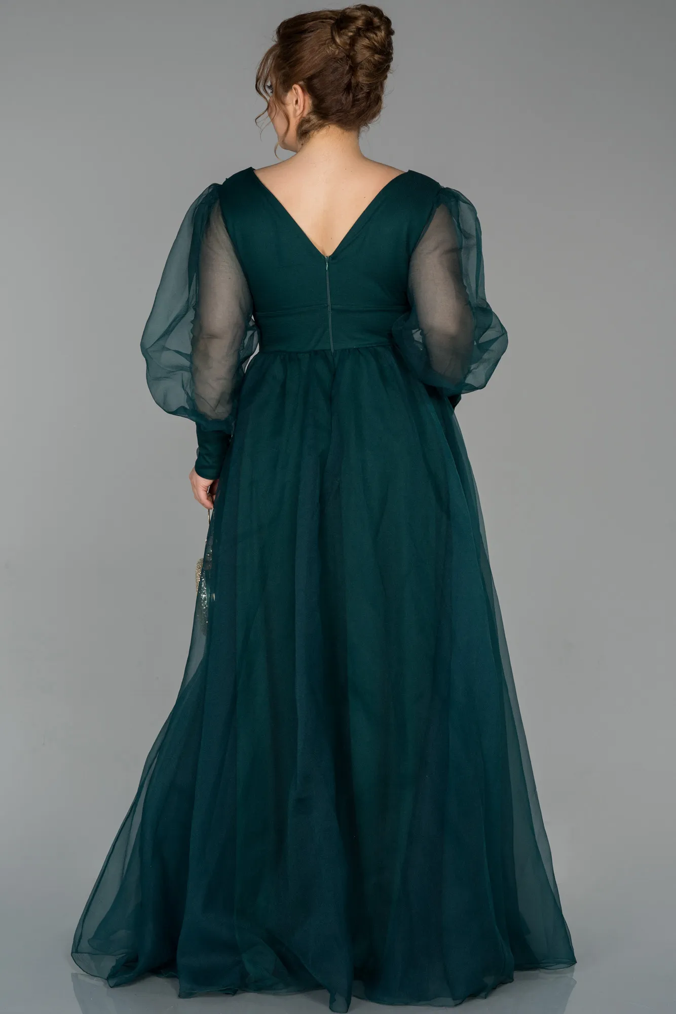 Emerald Green-Long Plus Size Evening Dress ABU1617