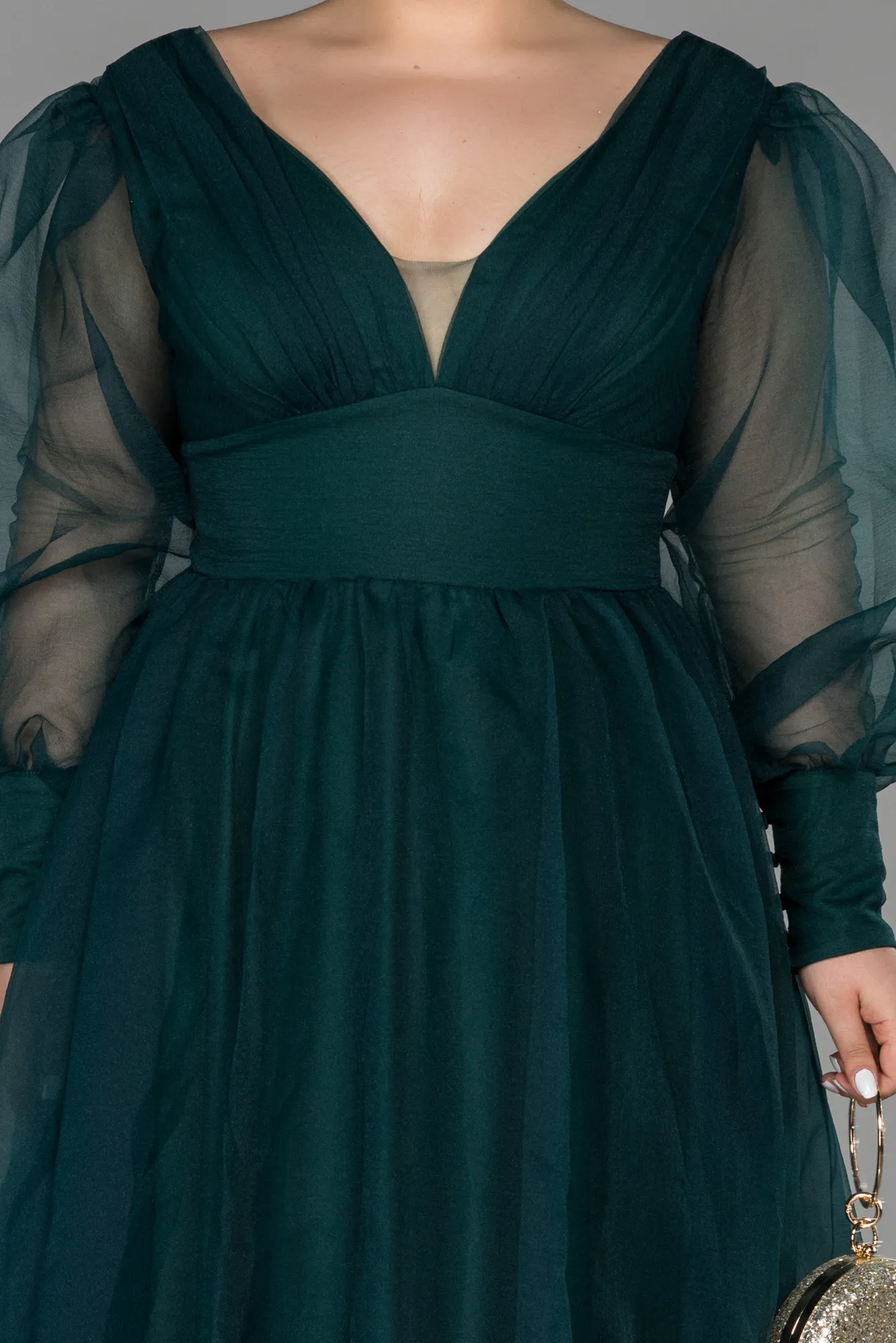 Emerald Green-Long Plus Size Evening Dress ABU1617