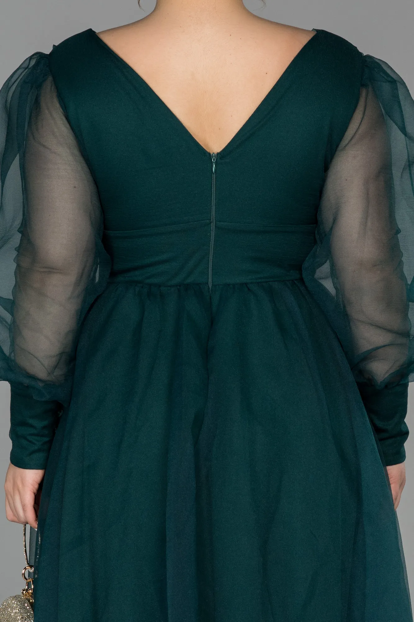 Emerald Green-Long Plus Size Evening Dress ABU1617