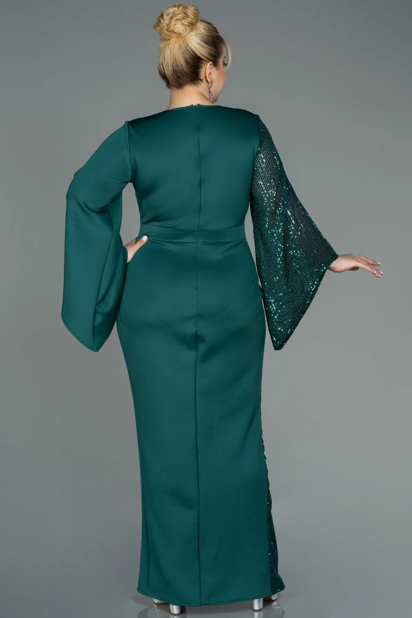 Emerald Green-Long Plus Size Evening Dress ABU2149