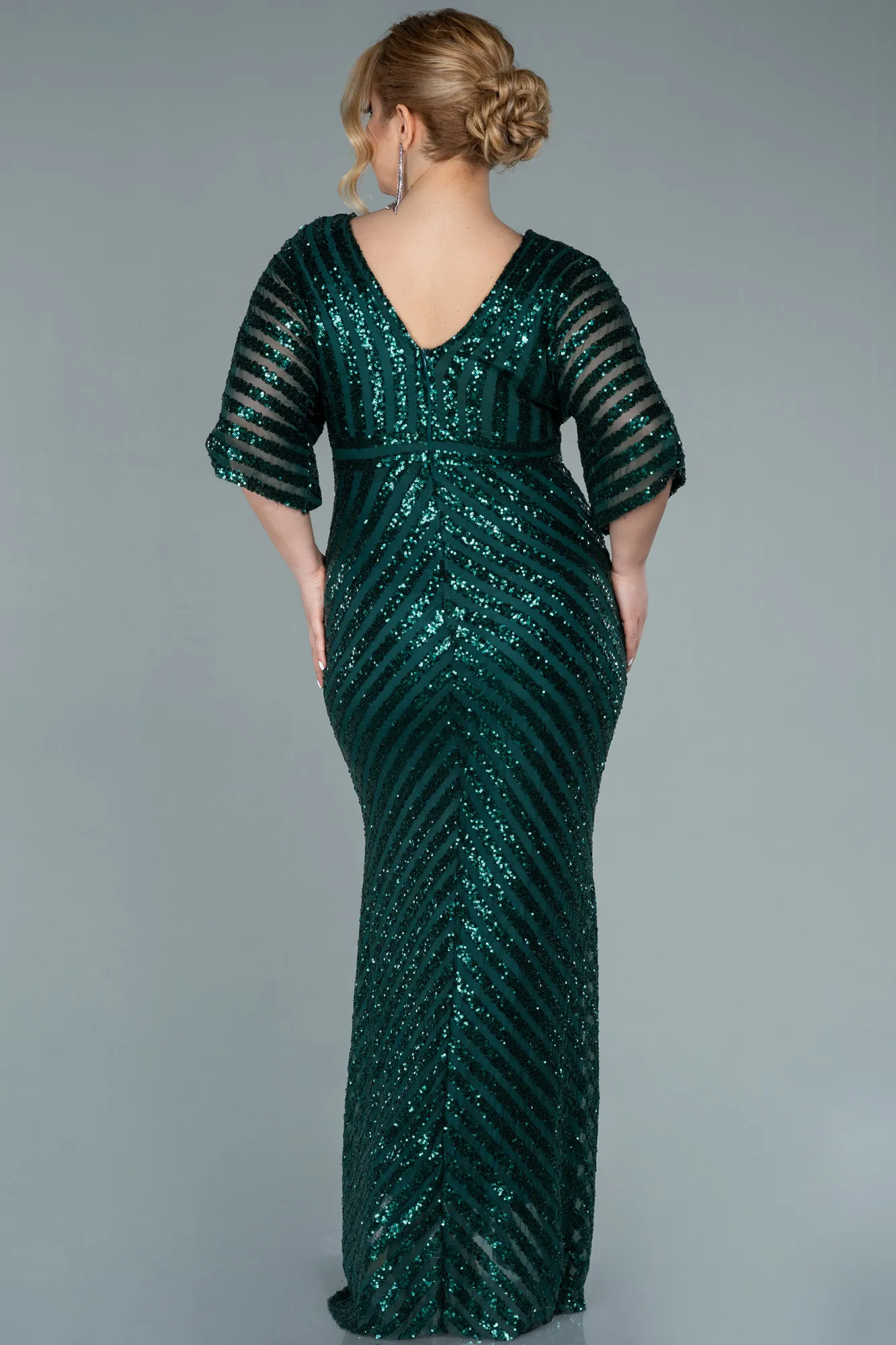 Emerald Green-Long Plus Size Evening Dress ABU2309