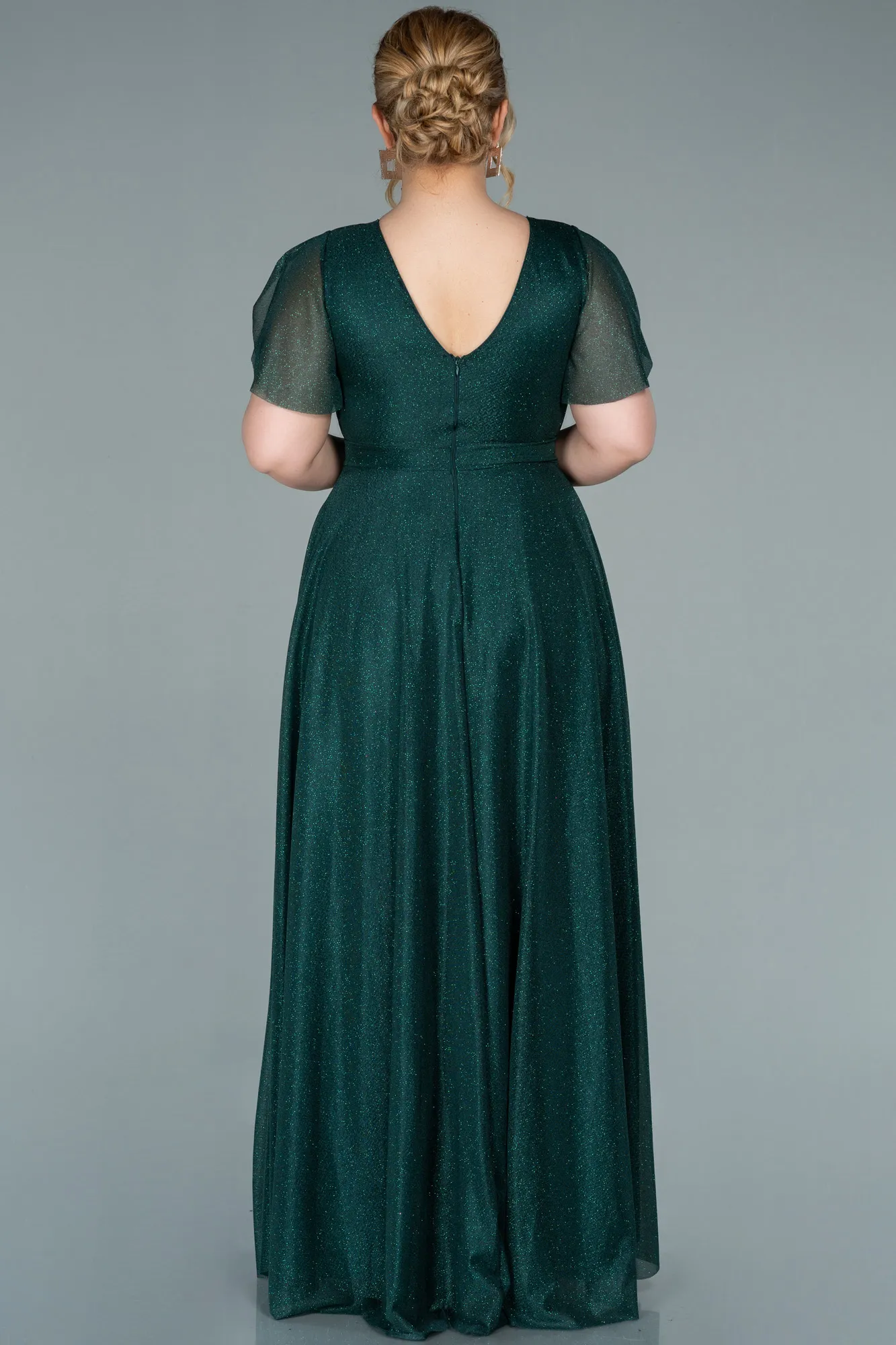 Emerald Green-Long Plus Size Evening Dress ABU2310