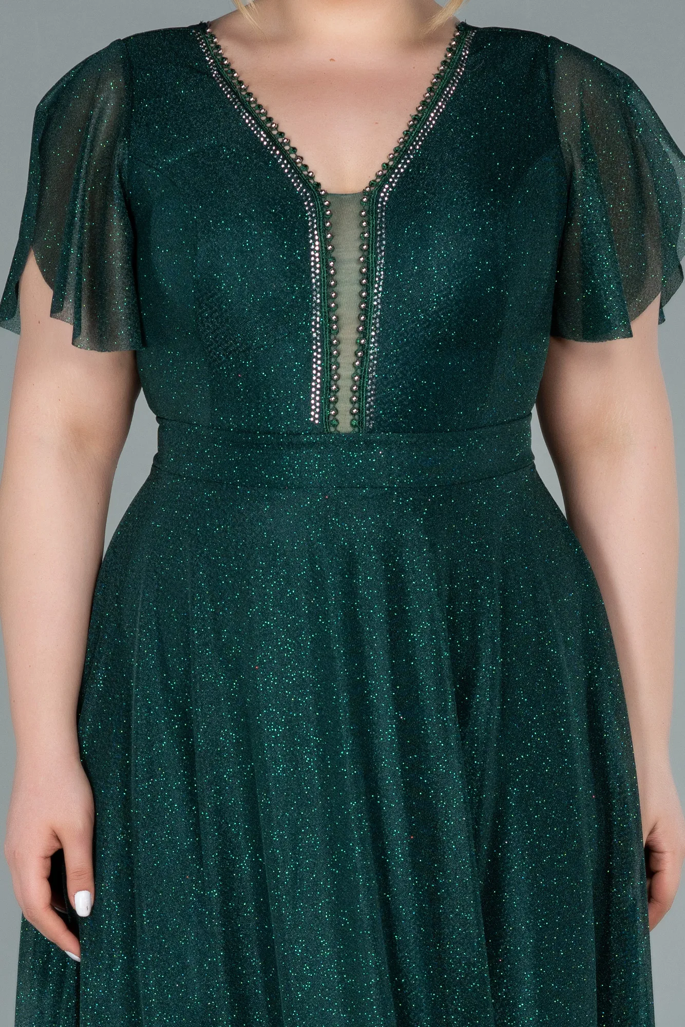 Emerald Green-Long Plus Size Evening Dress ABU2310