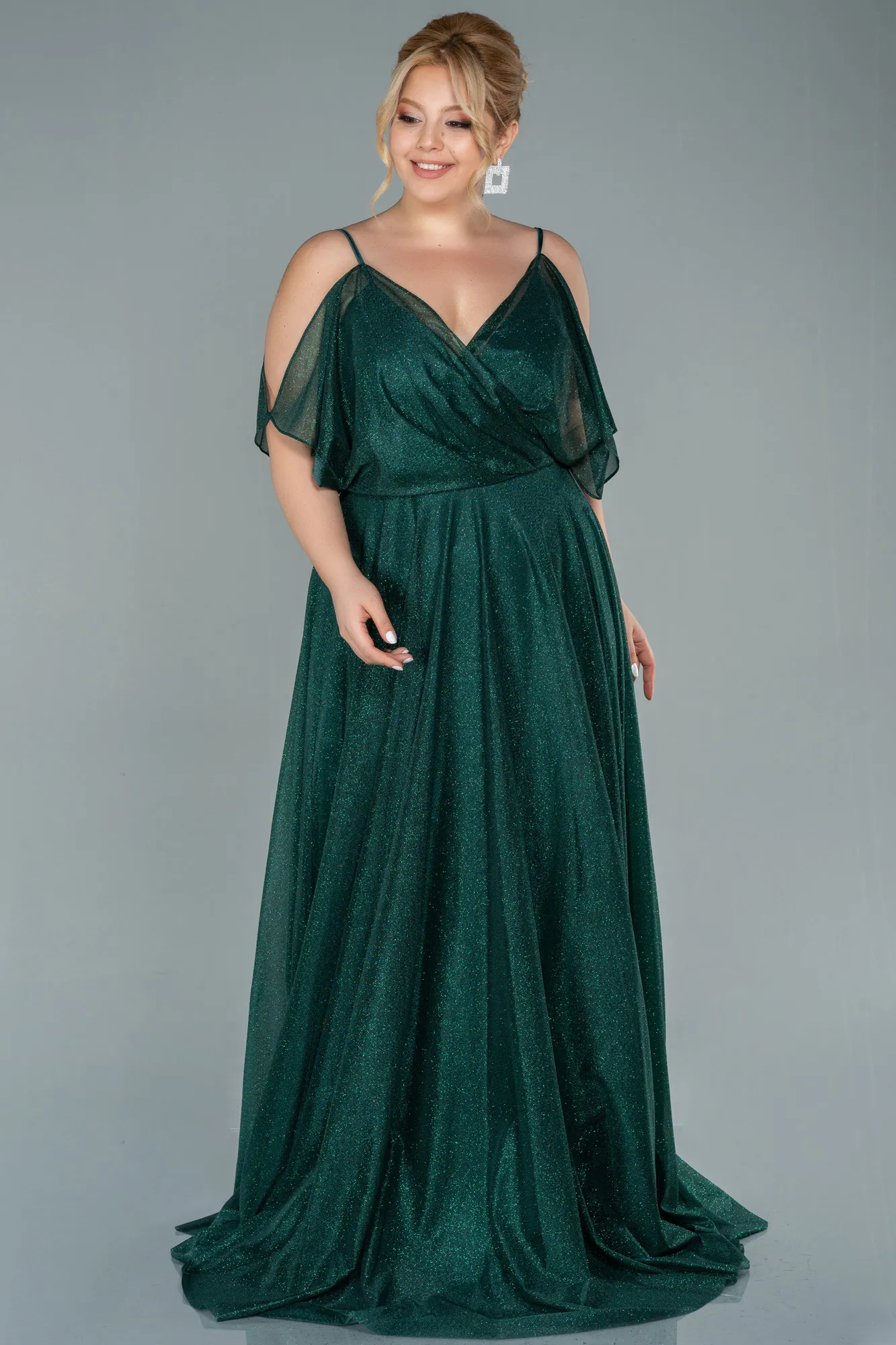 Emerald Green-Long Plus Size Evening Dress ABU2487