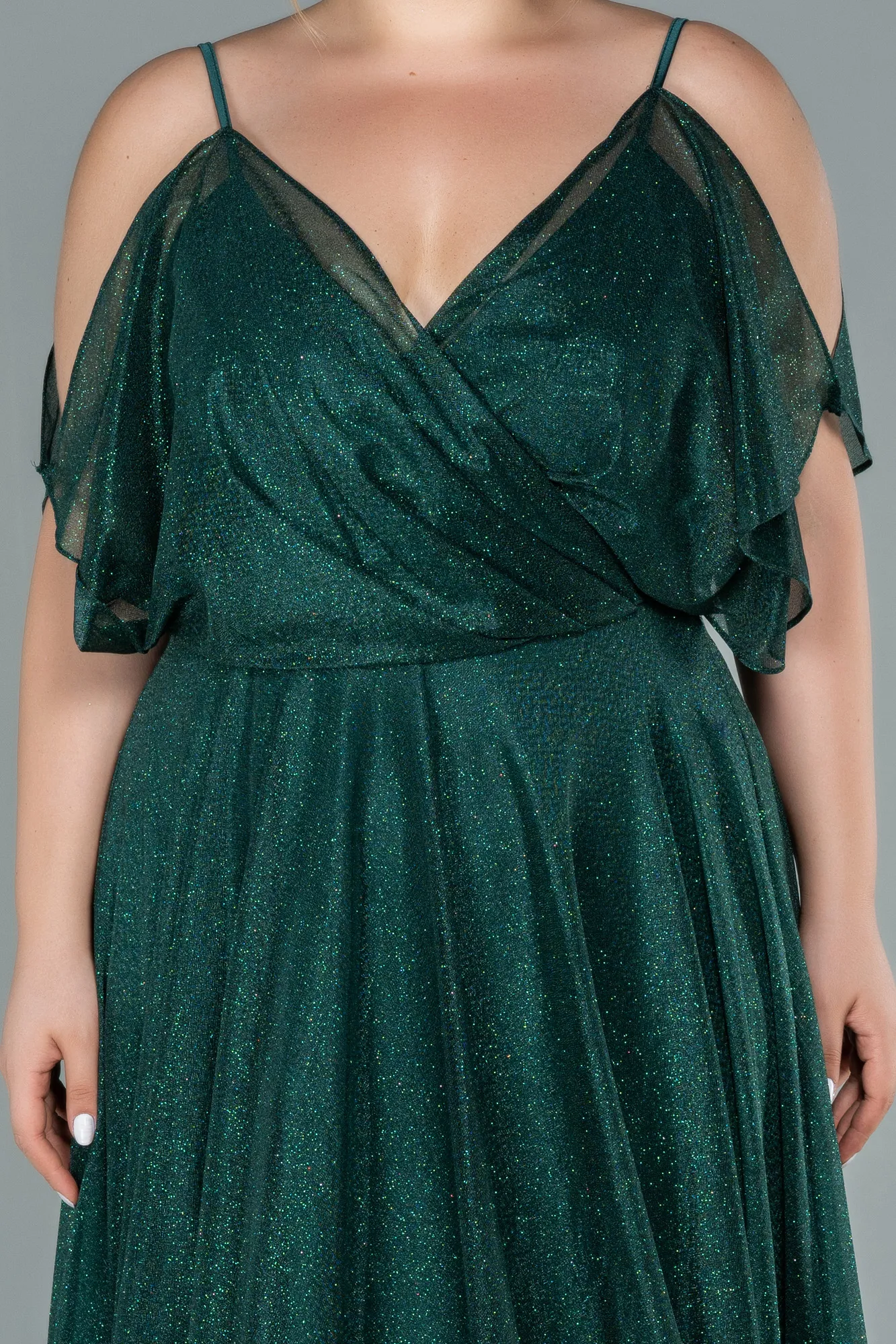 Emerald Green-Long Plus Size Evening Dress ABU2487