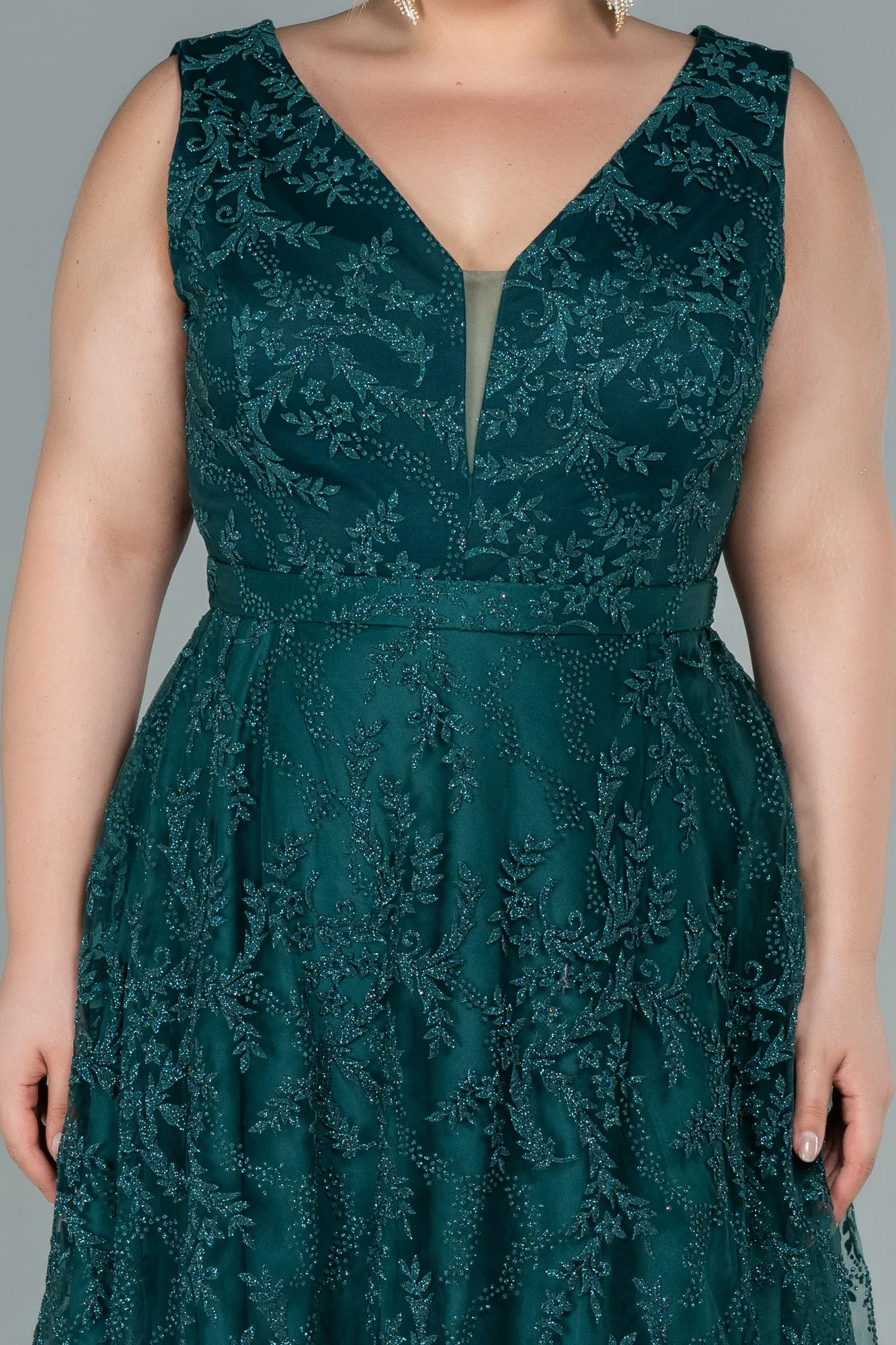 Emerald Green-Long Plus Size Evening Dress ABU2537