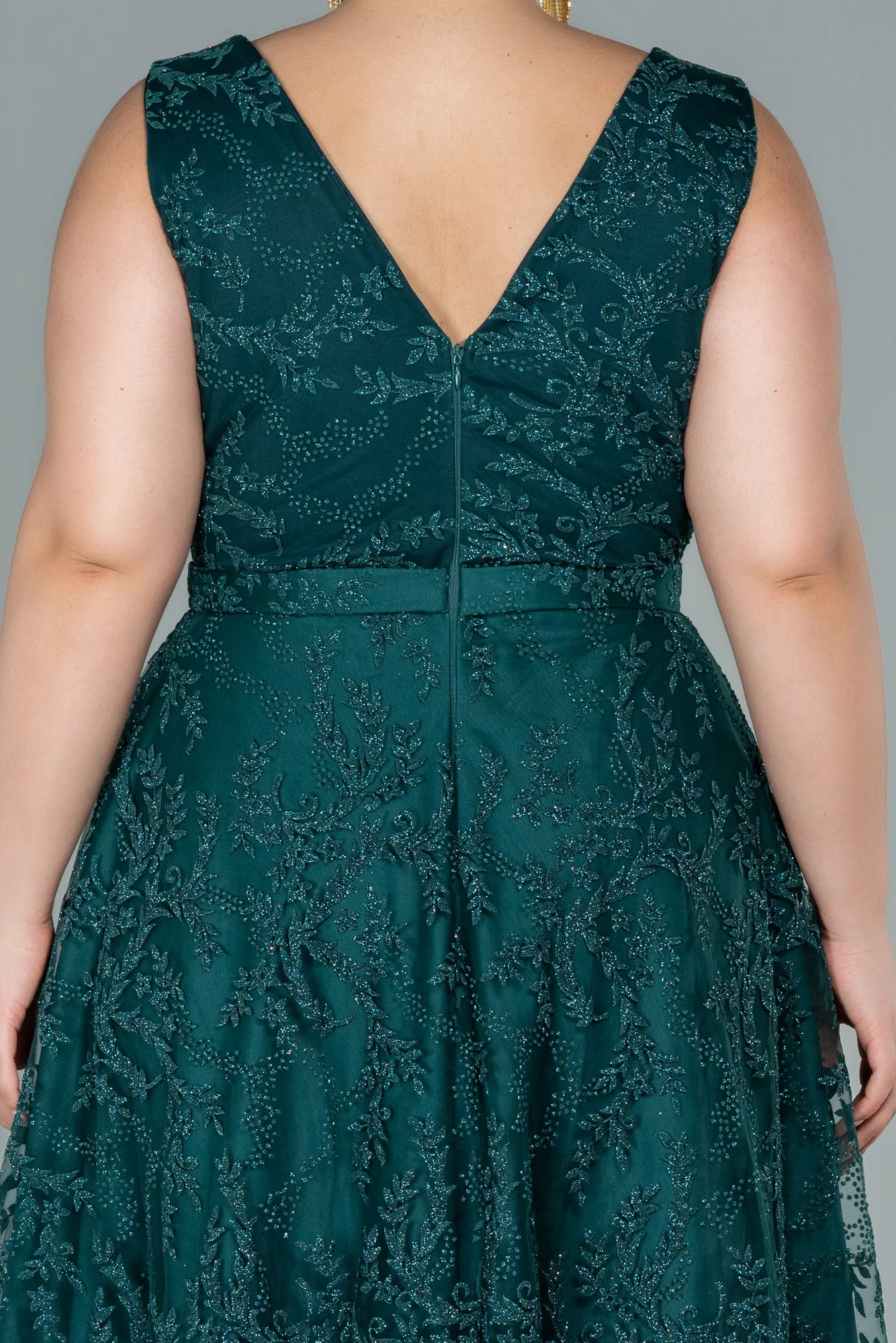 Emerald Green-Long Plus Size Evening Dress ABU2537