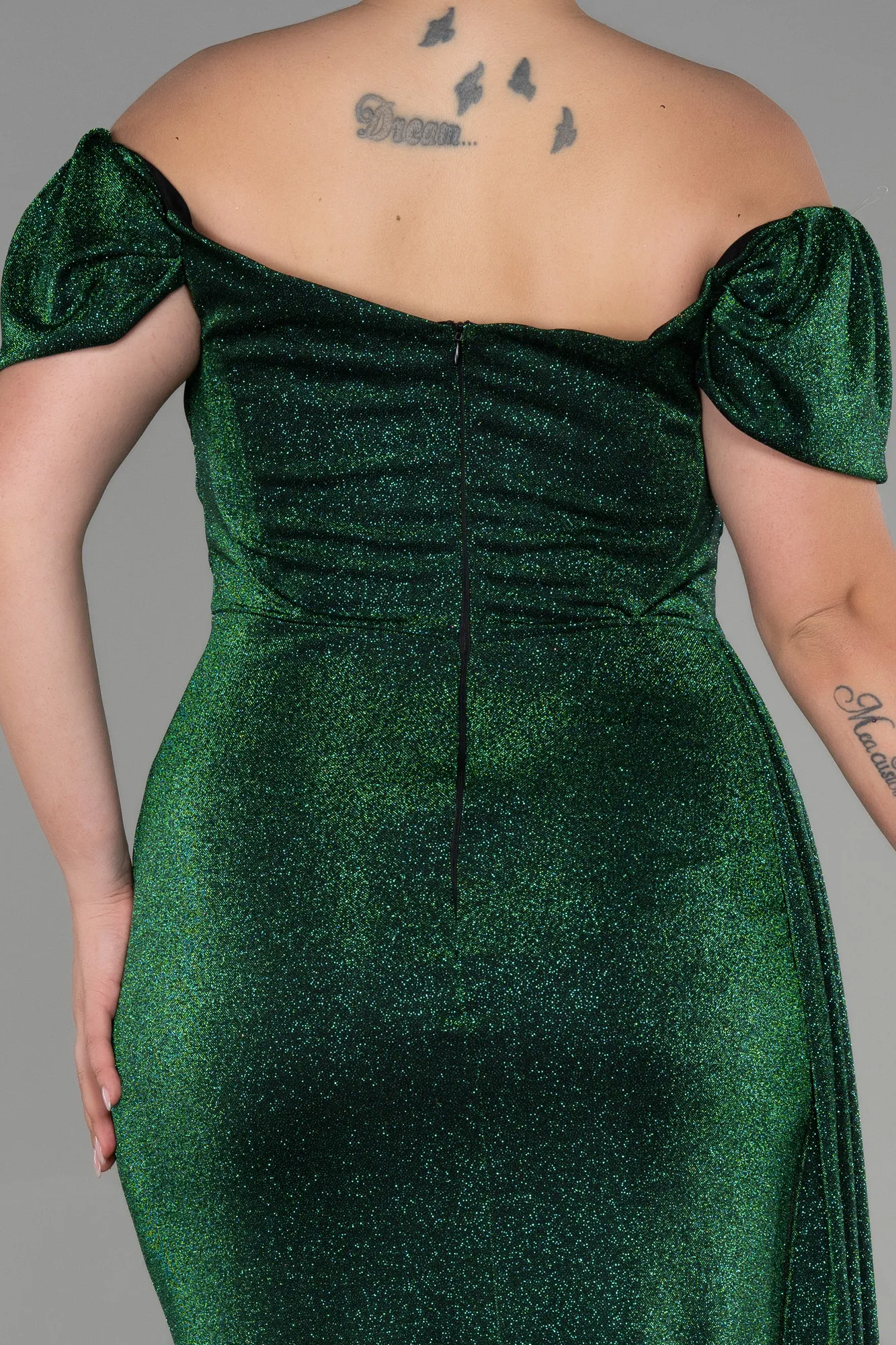 Emerald Green-Long Plus Size Evening Dress ABU2658
