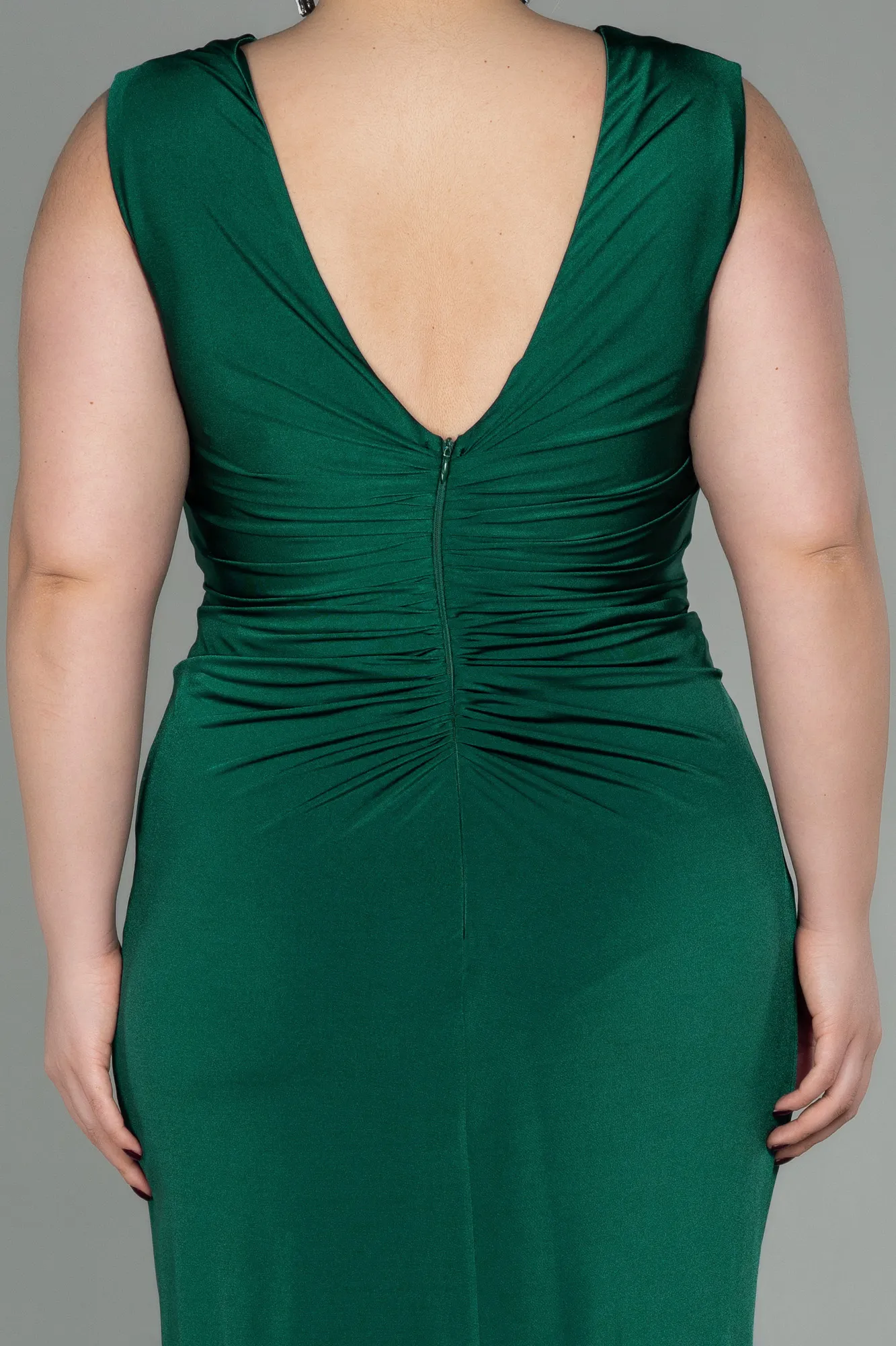 Emerald Green-Long Plus Size Evening Dress ABU2974
