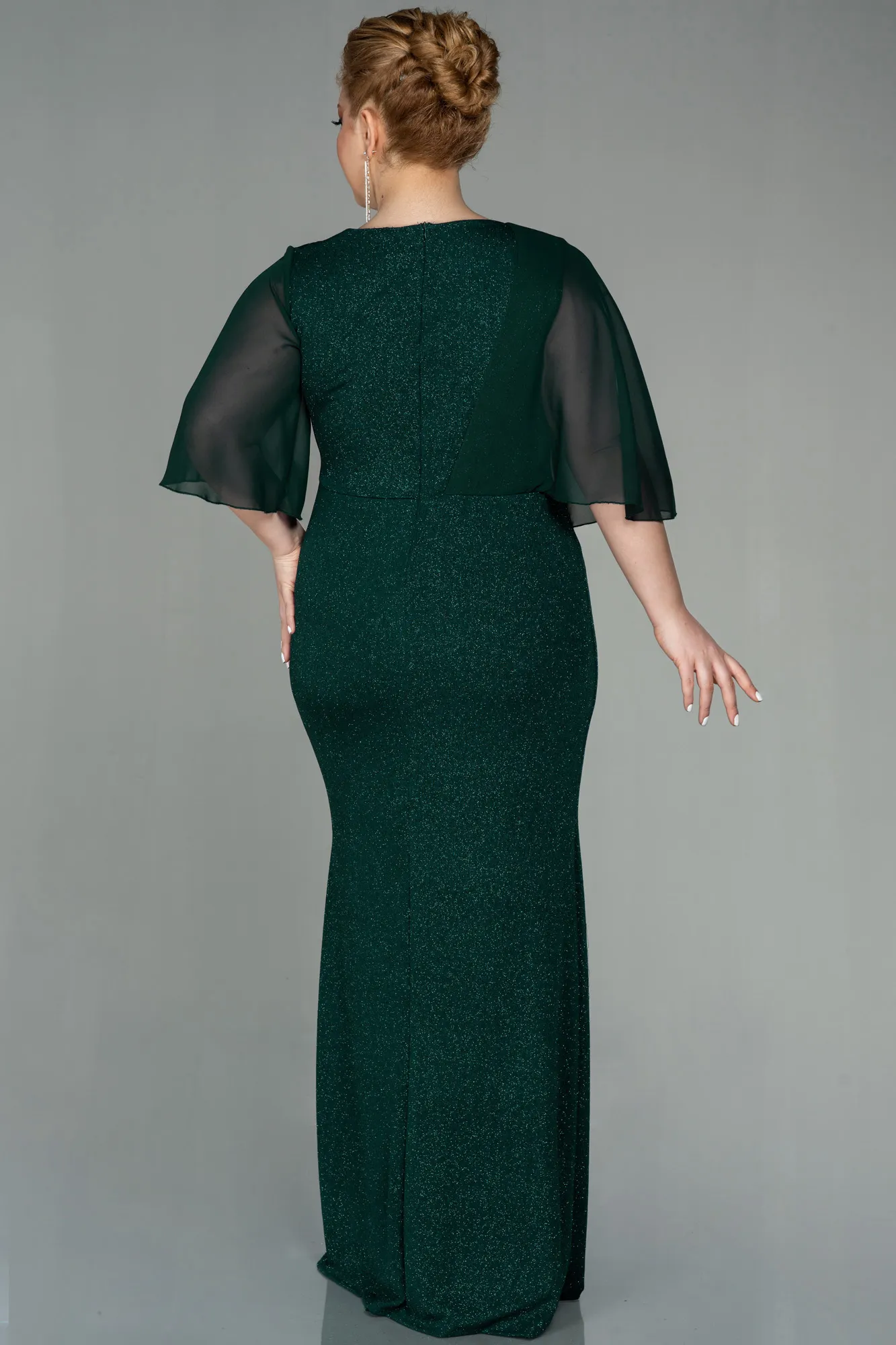 Emerald Green-Long Plus Size Evening Dress ABU2979