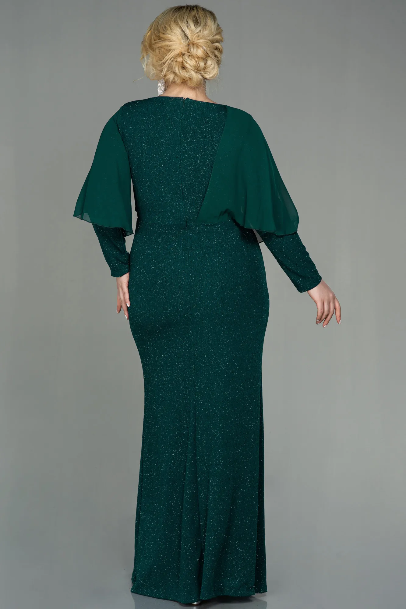 Emerald Green-Long Plus Size Evening Dress ABU3013