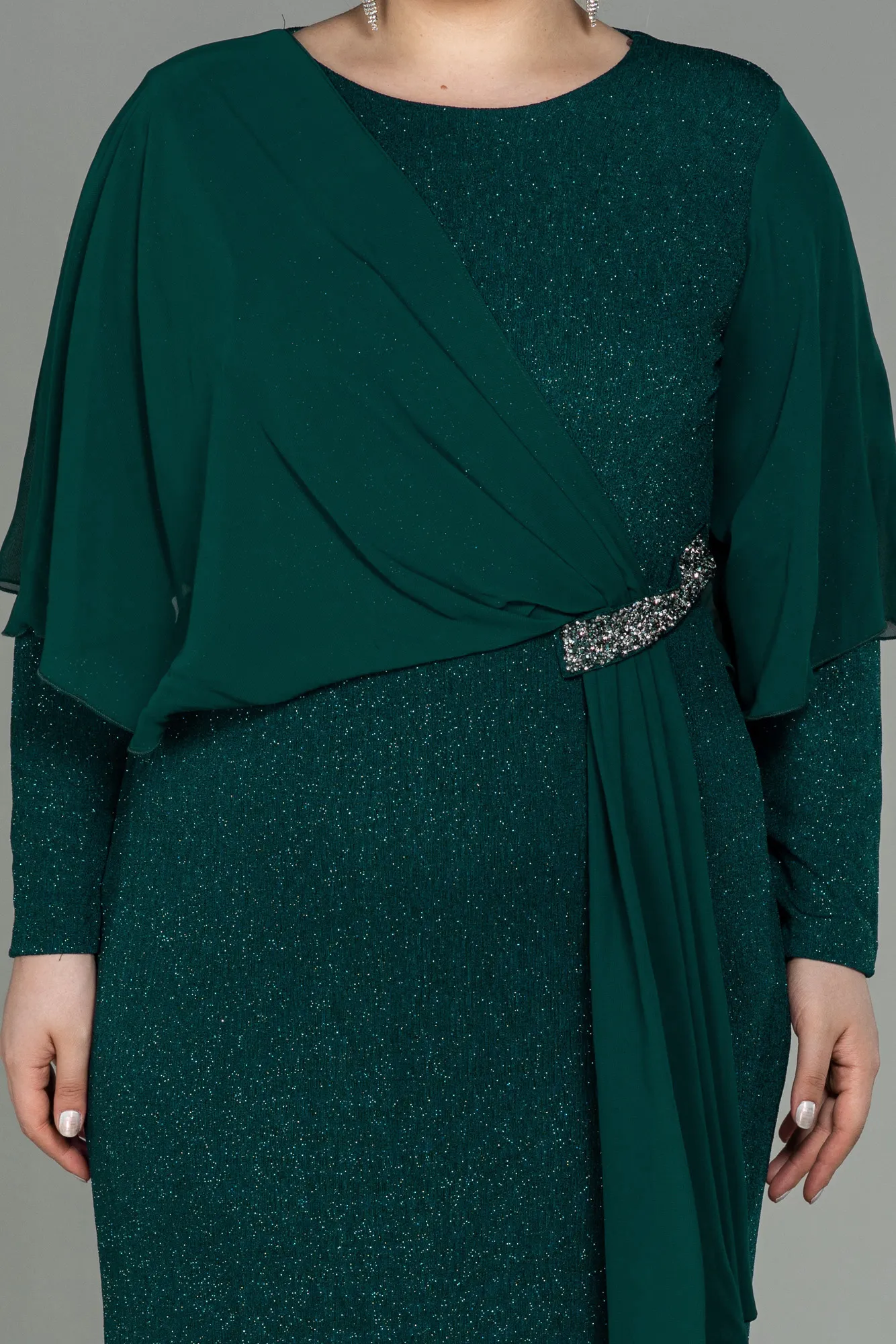 Emerald Green-Long Plus Size Evening Dress ABU3013