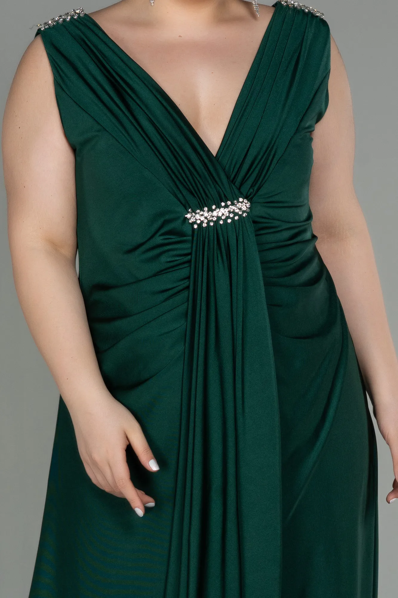 Emerald Green-Long Plus Size Evening Dress ABU3018