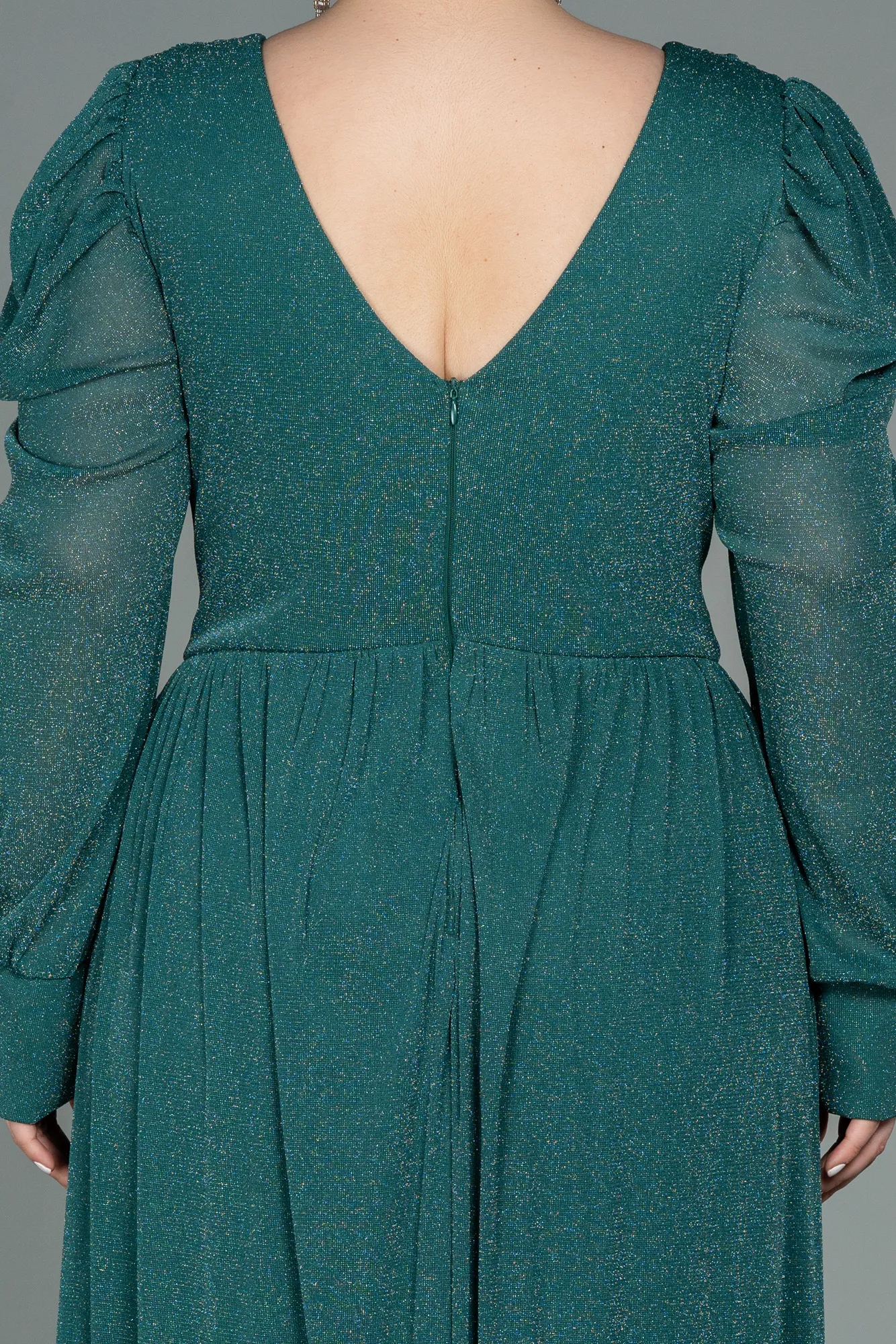 Emerald Green-Long Plus Size Evening Dress ABU3104