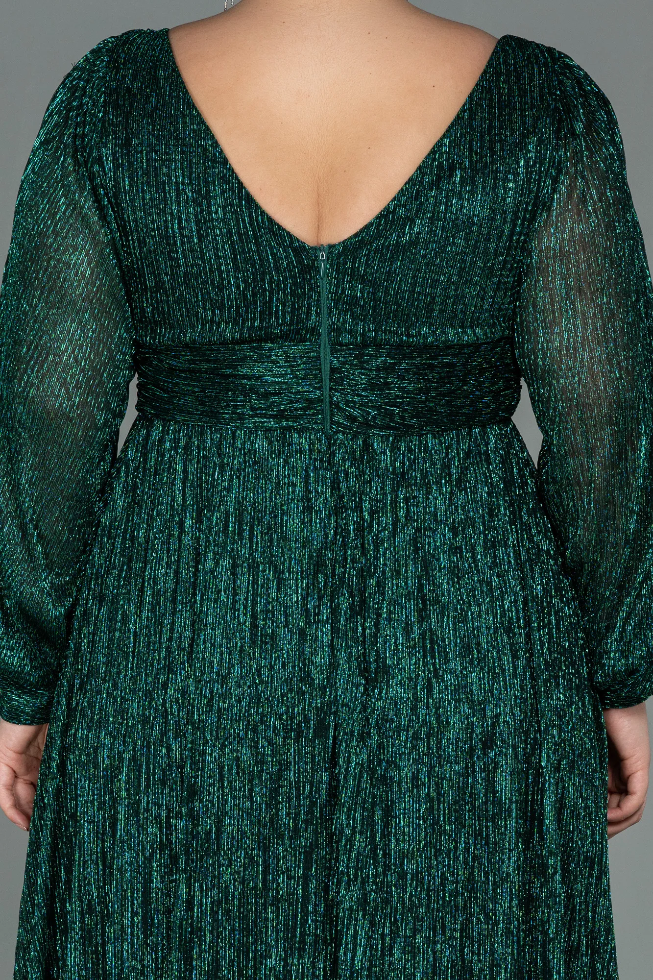Emerald Green-Long Plus Size Evening Dress ABU3154