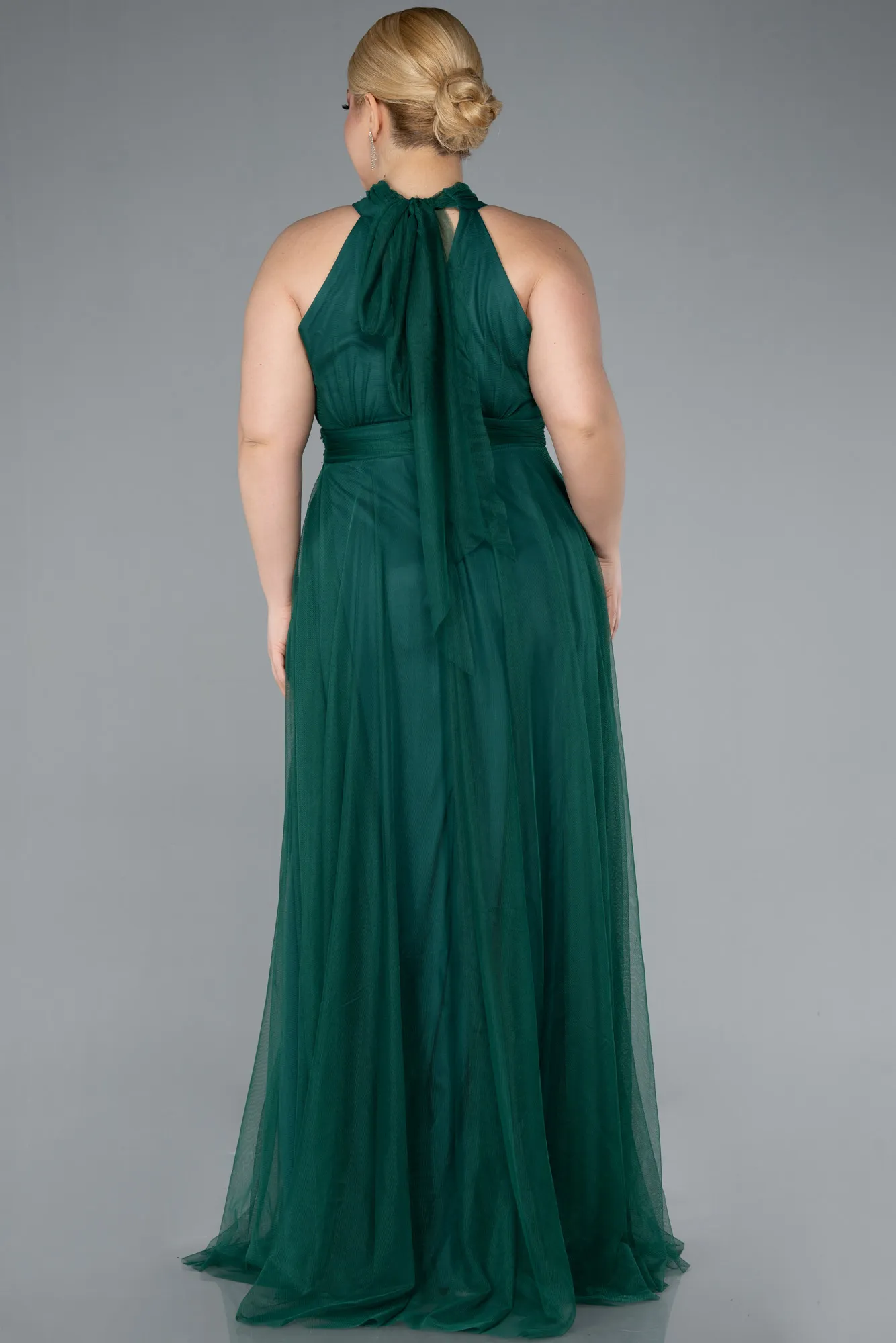 Emerald Green-Long Plus Size Evening Dress ABU3253