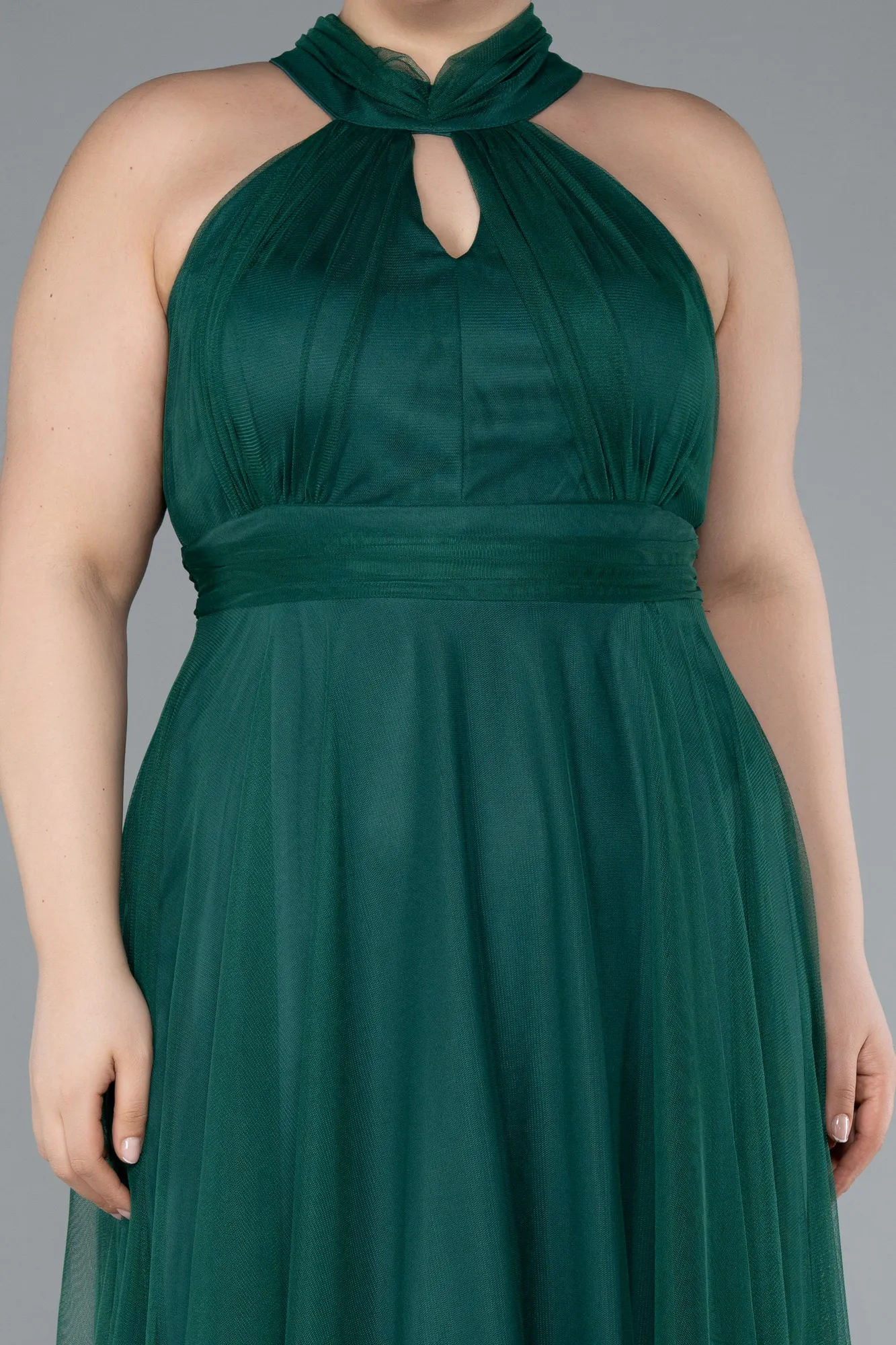 Emerald Green-Long Plus Size Evening Dress ABU3253