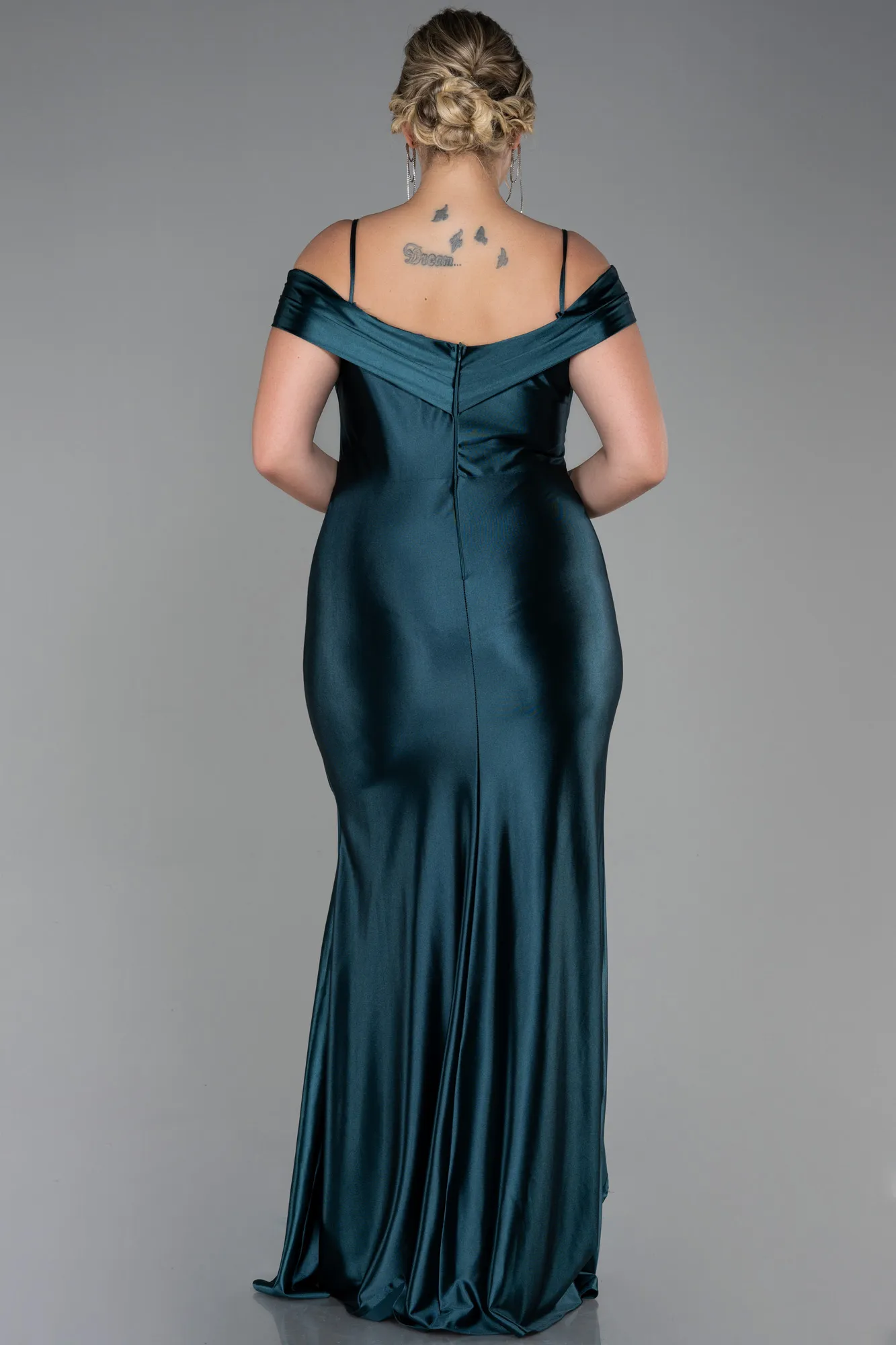 Emerald Green-Long Plus Size Evening Dress ABU3255