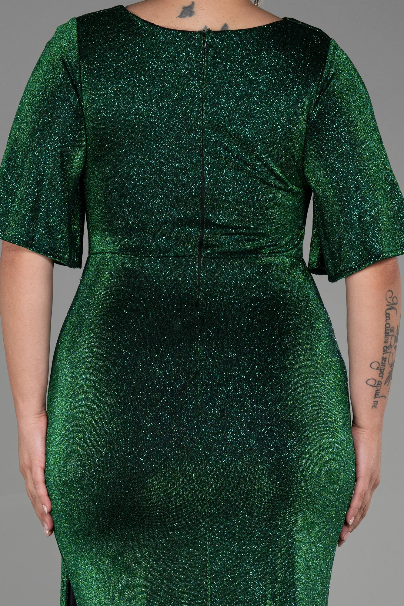 Emerald Green-Long Plus Size Evening Dress ABU3282
