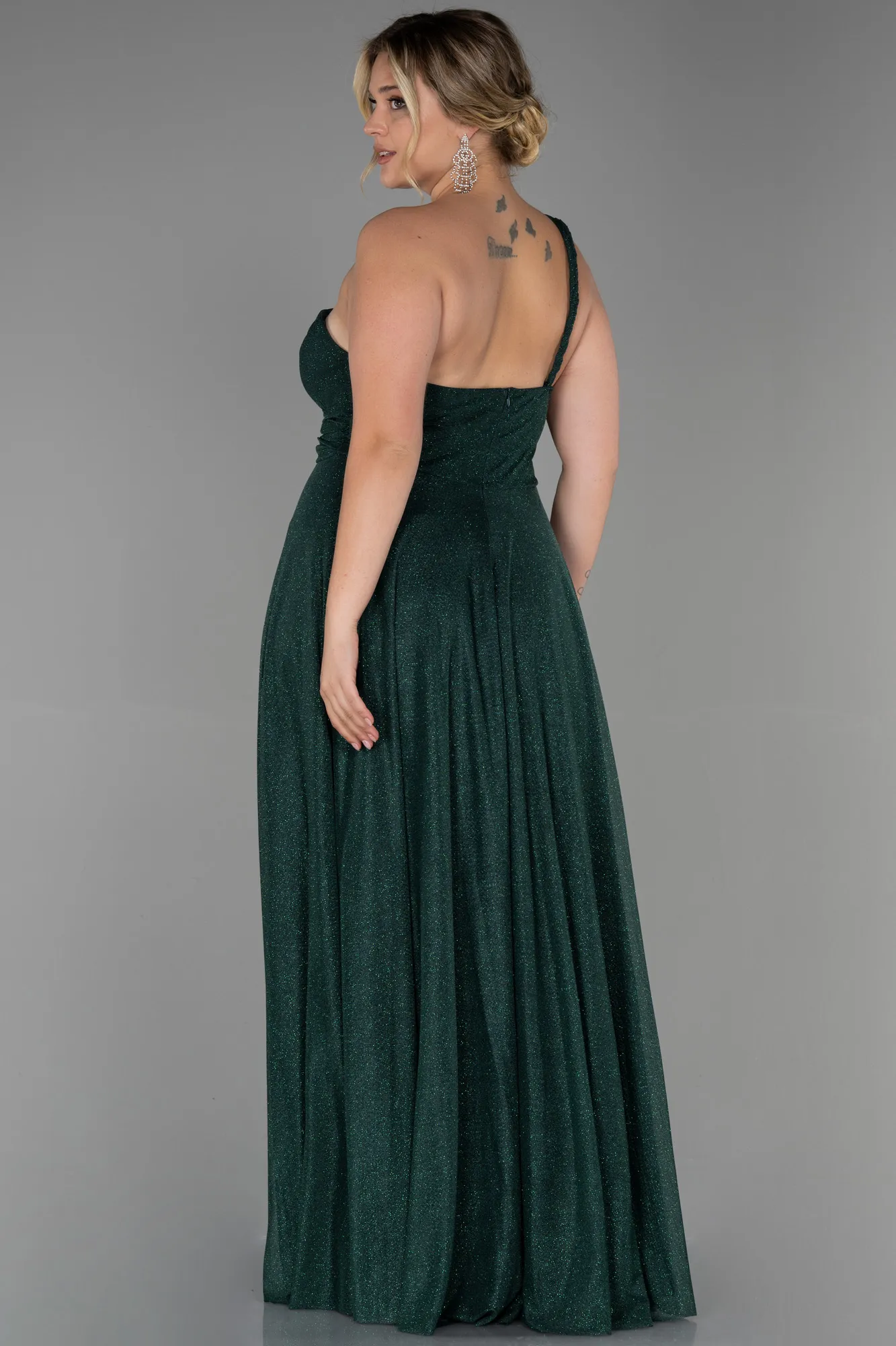 Emerald Green-Long Plus Size Evening Dress ABU3289