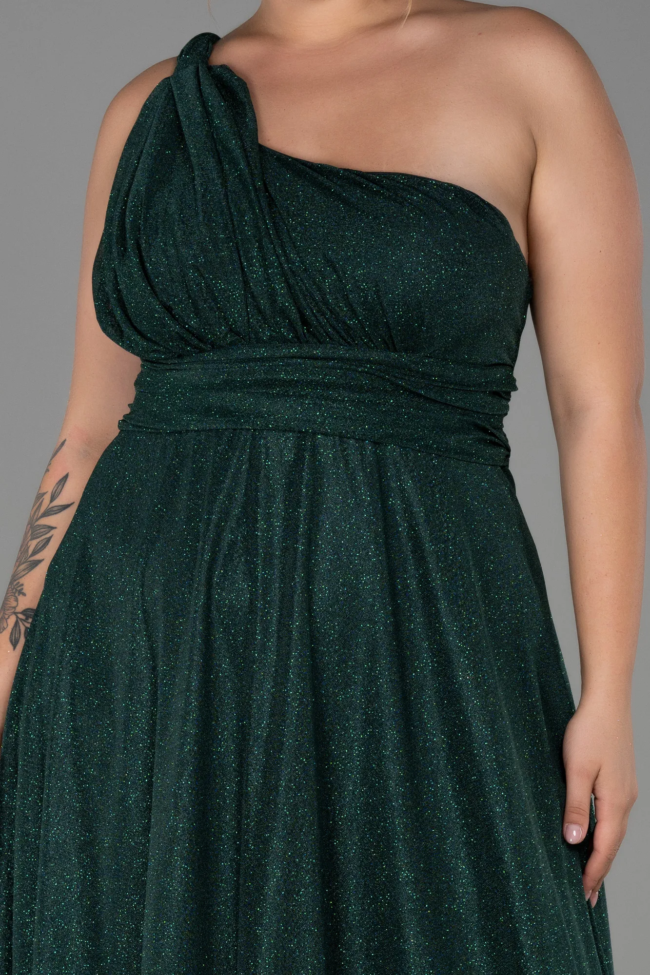 Emerald Green-Long Plus Size Evening Dress ABU3289