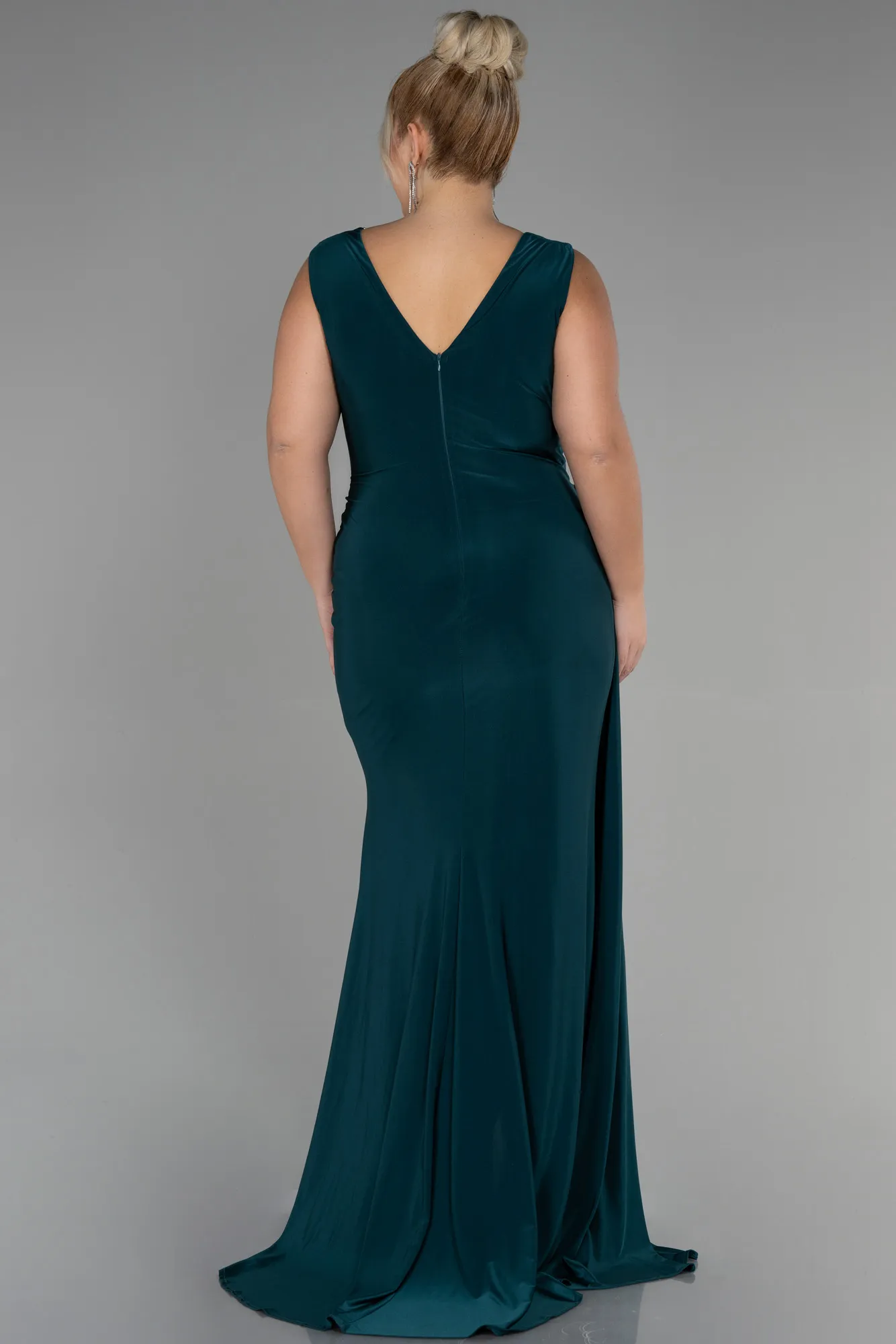 Emerald Green-Long Plus Size Evening Dress ABU3372