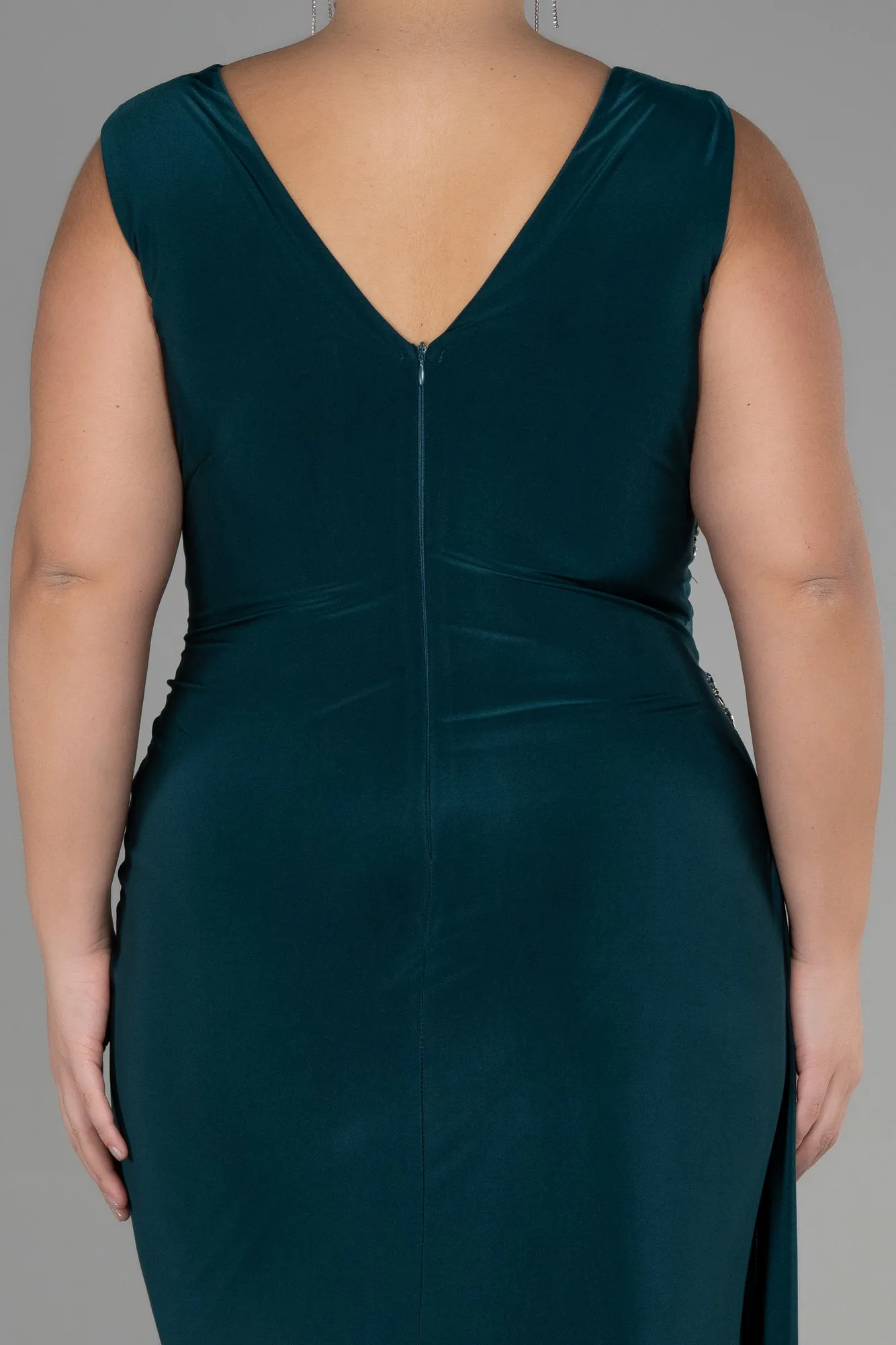 Emerald Green-Long Plus Size Evening Dress ABU3372