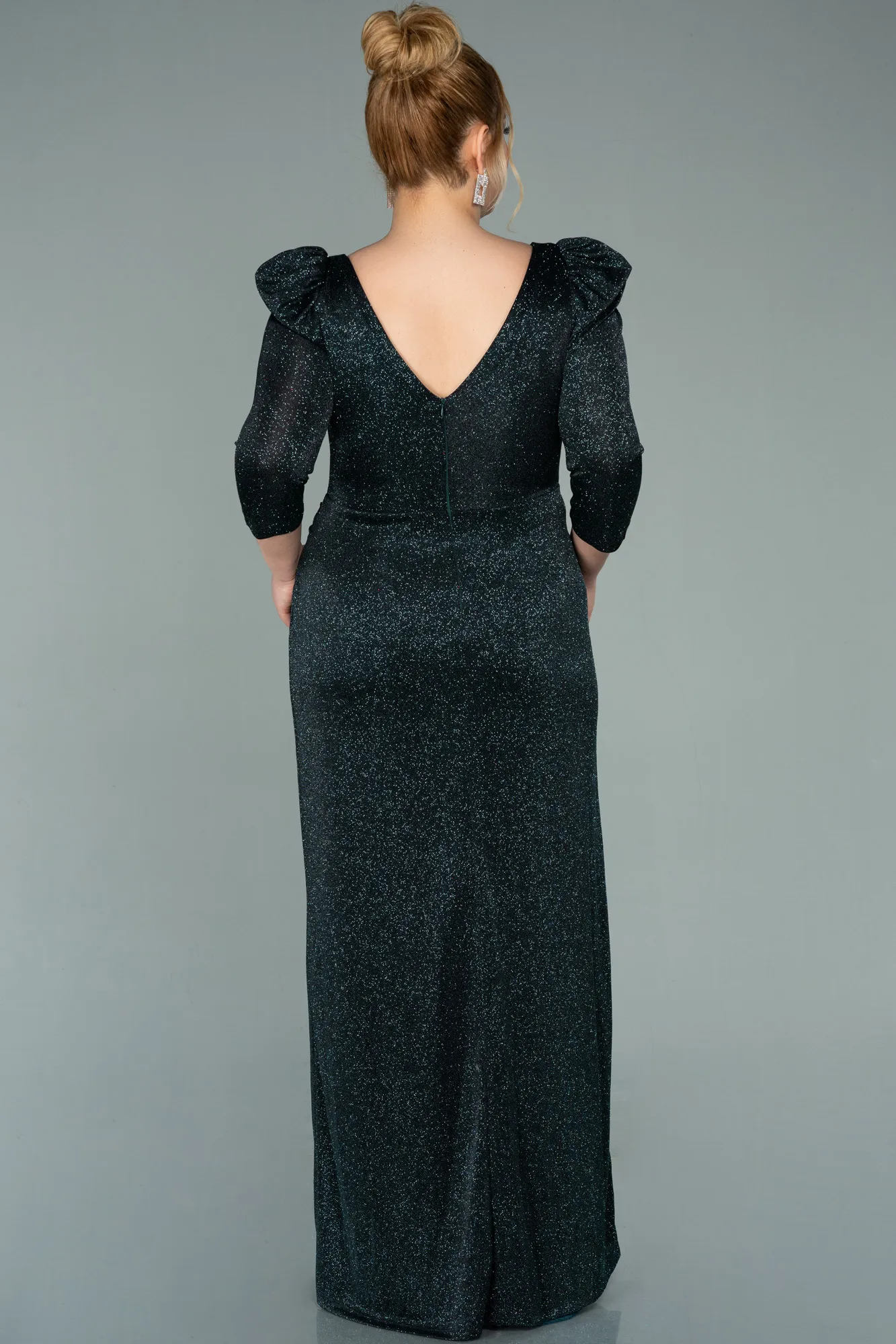 Emerald Green-Long Plus Size Evening Dress ABU3444
