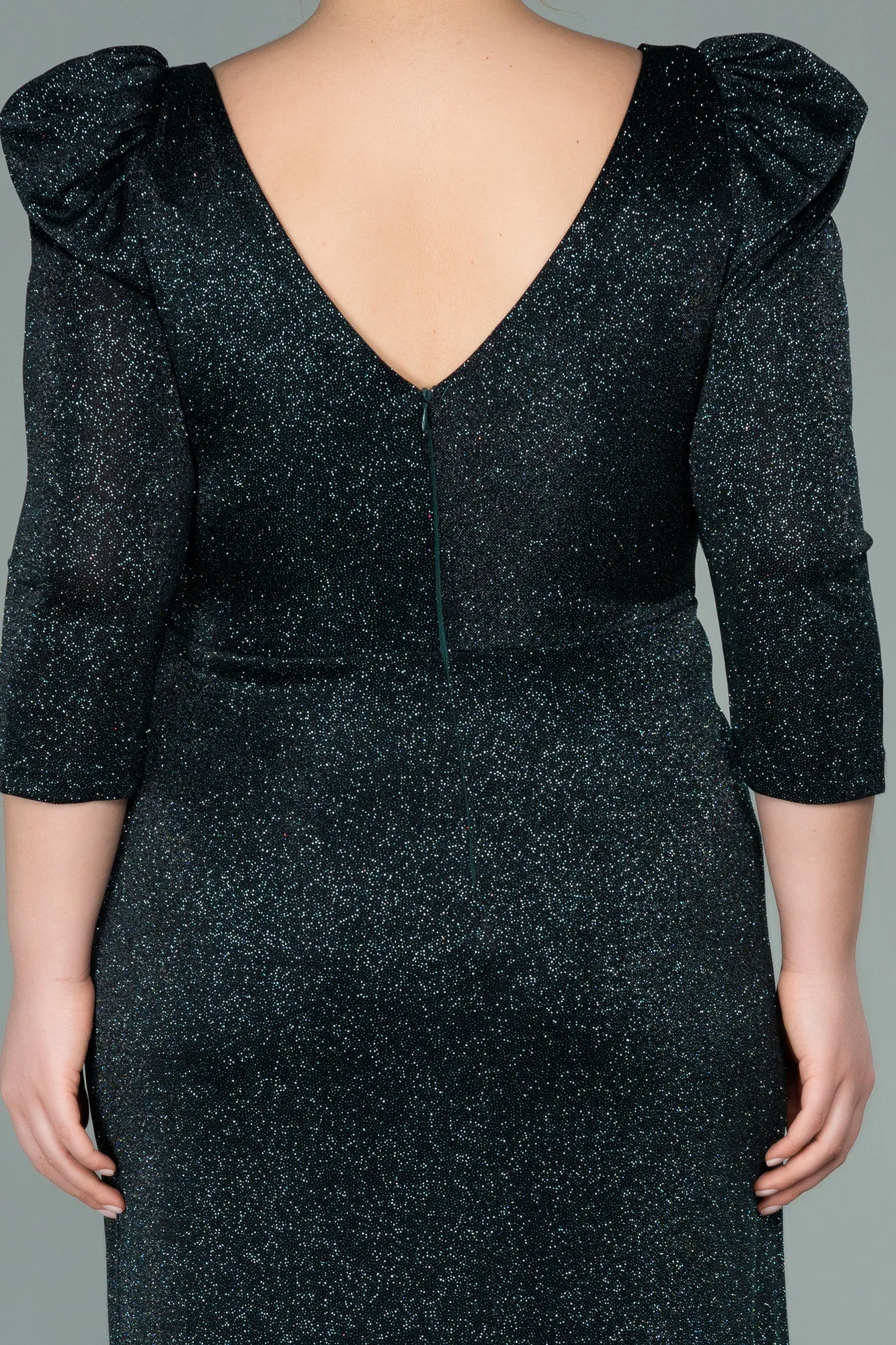 Emerald Green-Long Plus Size Evening Dress ABU3444