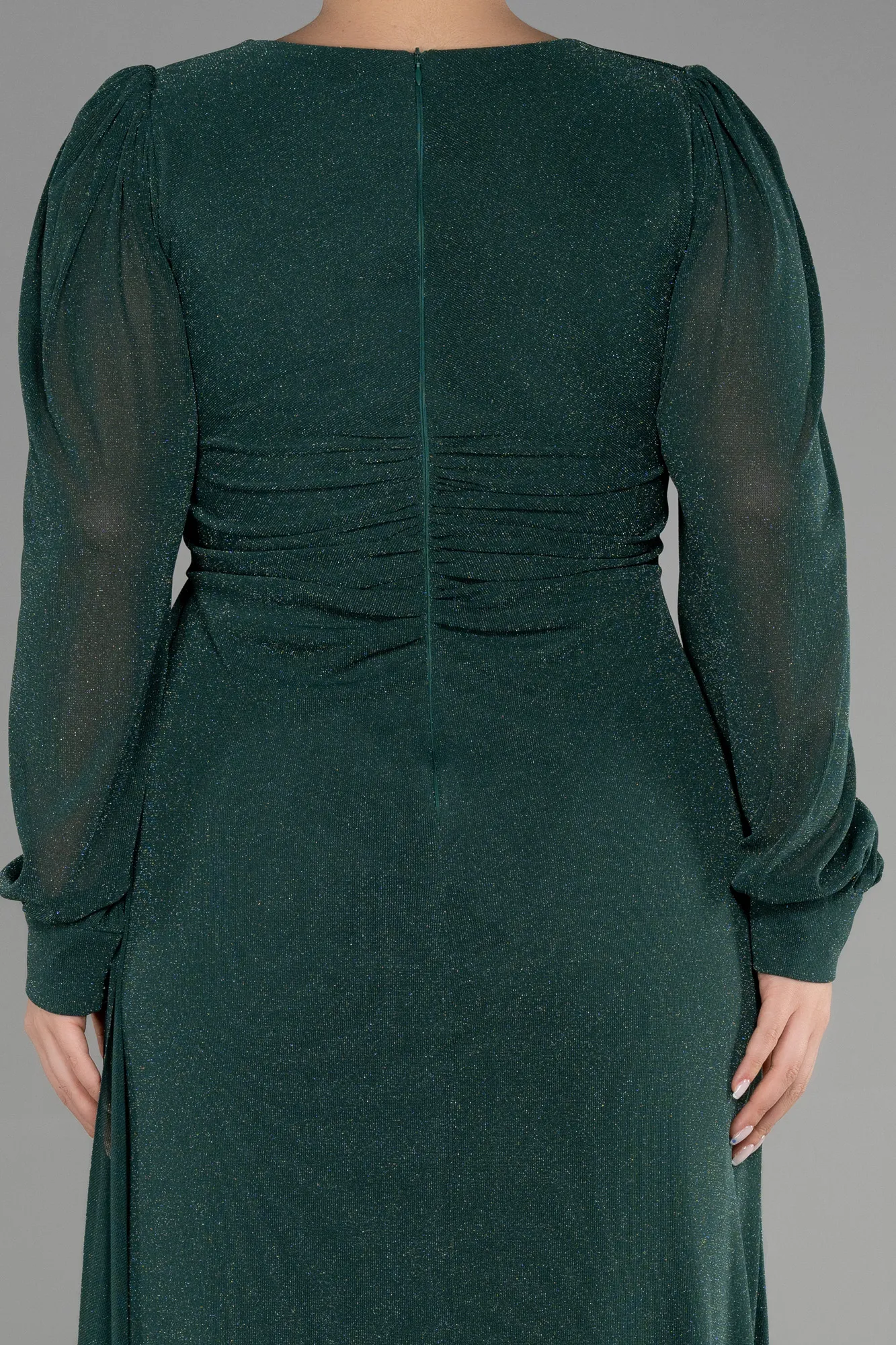Emerald Green-Long Plus Size Evening Dress ABU3485