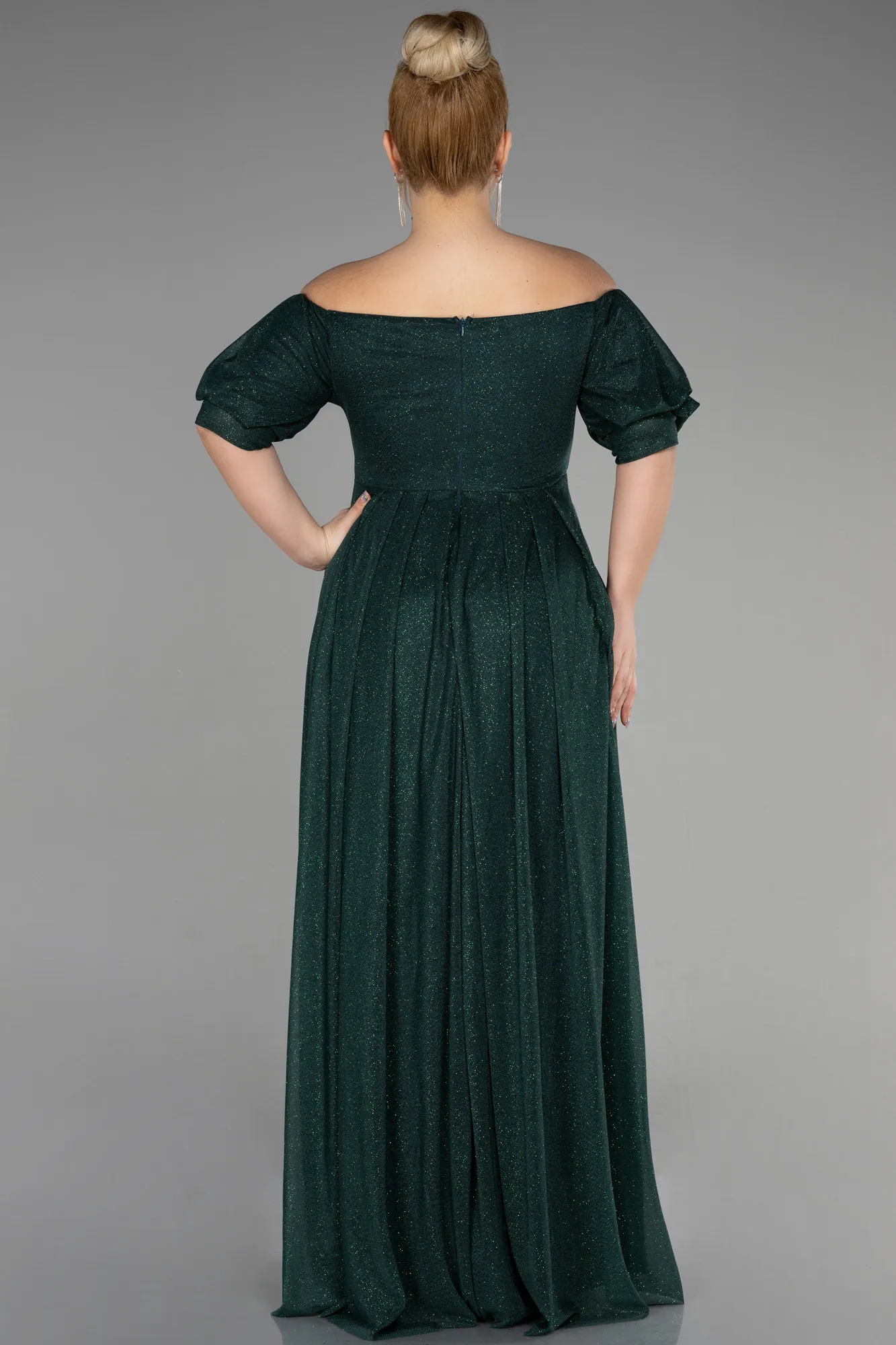 Emerald Green-Long Plus Size Evening Dress ABU3615