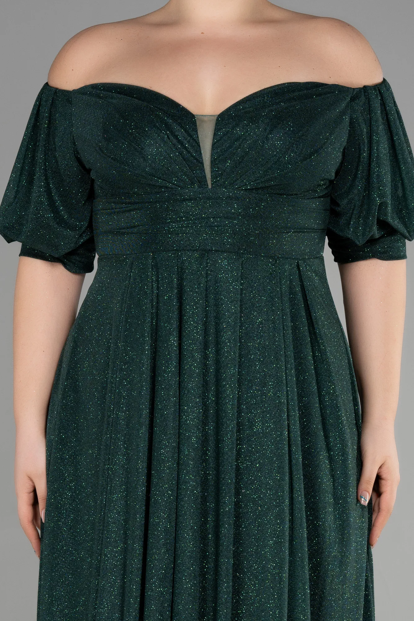 Emerald Green-Long Plus Size Evening Dress ABU3615