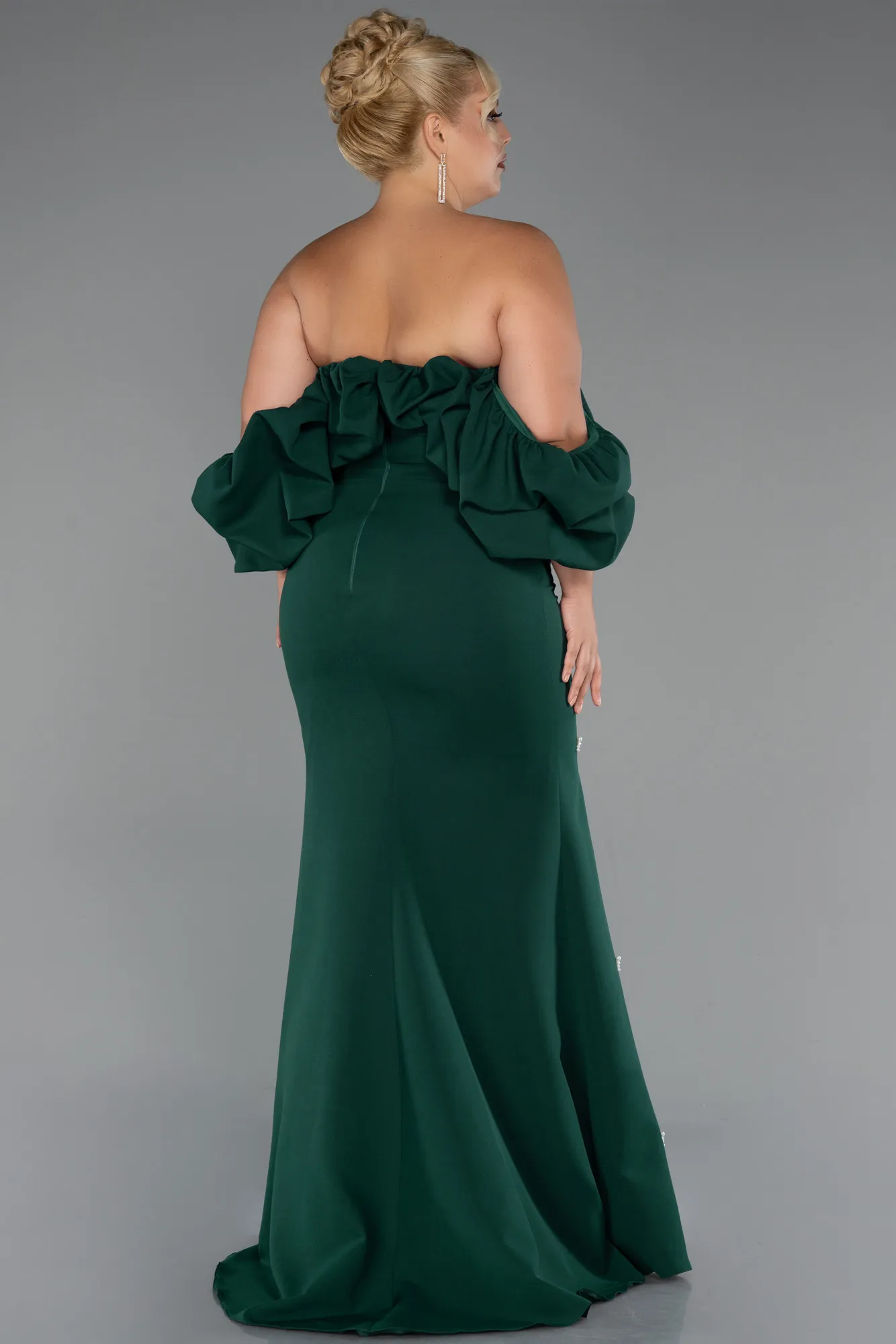 Emerald Green-Long Plus Size Evening Dress ABU4990